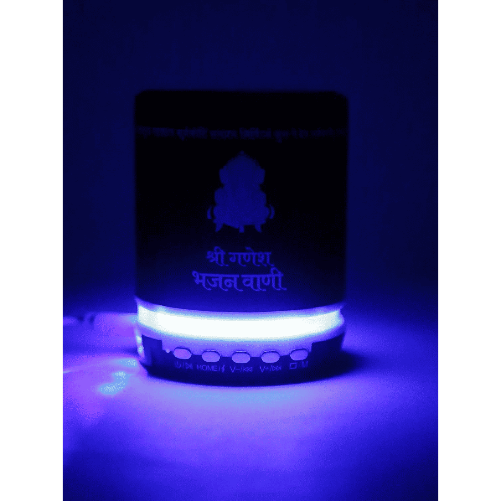 shemaroo Ganesh Bhajan Vaani 3W Portable Bluetooth Speaker (Built-in LED Light, Mono Channel, Red)_5