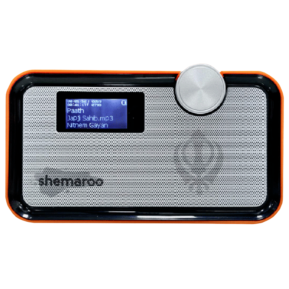 shemaroo Amrit Bani 5W Portable Bluetooth Speaker (LED Display, 5.0 Channel, Saffron) shemaroo Amrit Bani 5W Portable Bluetooth Speaker (LED Display, 5.0 Channel, Saffron)_1