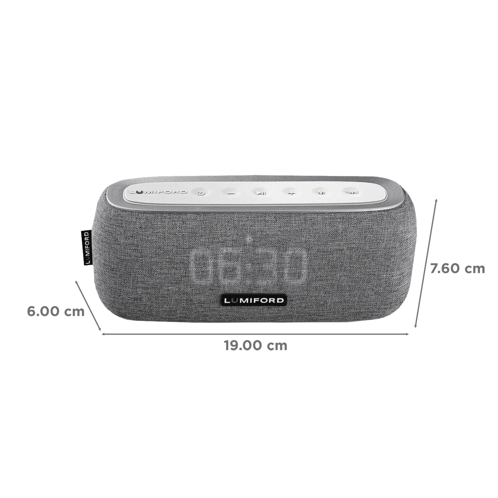 LUMIFORD Digi Clock 3-in-1 10W Portable Bluetooth Speaker (Stereo Sound, Dark Grey) LUMIFORD Digi Clock 3-in-1 10W Portable Bluetooth Speaker (Stereo Sound, Dark Grey)_2