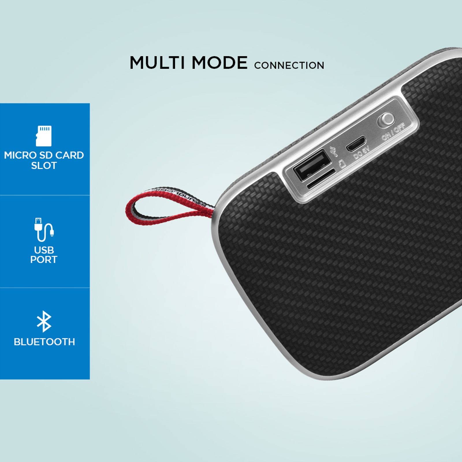 soundLOGIC QEBS001 Portable Bluetooth Speaker (Heavy Bass Sound, Mono Speaker, Black)_8