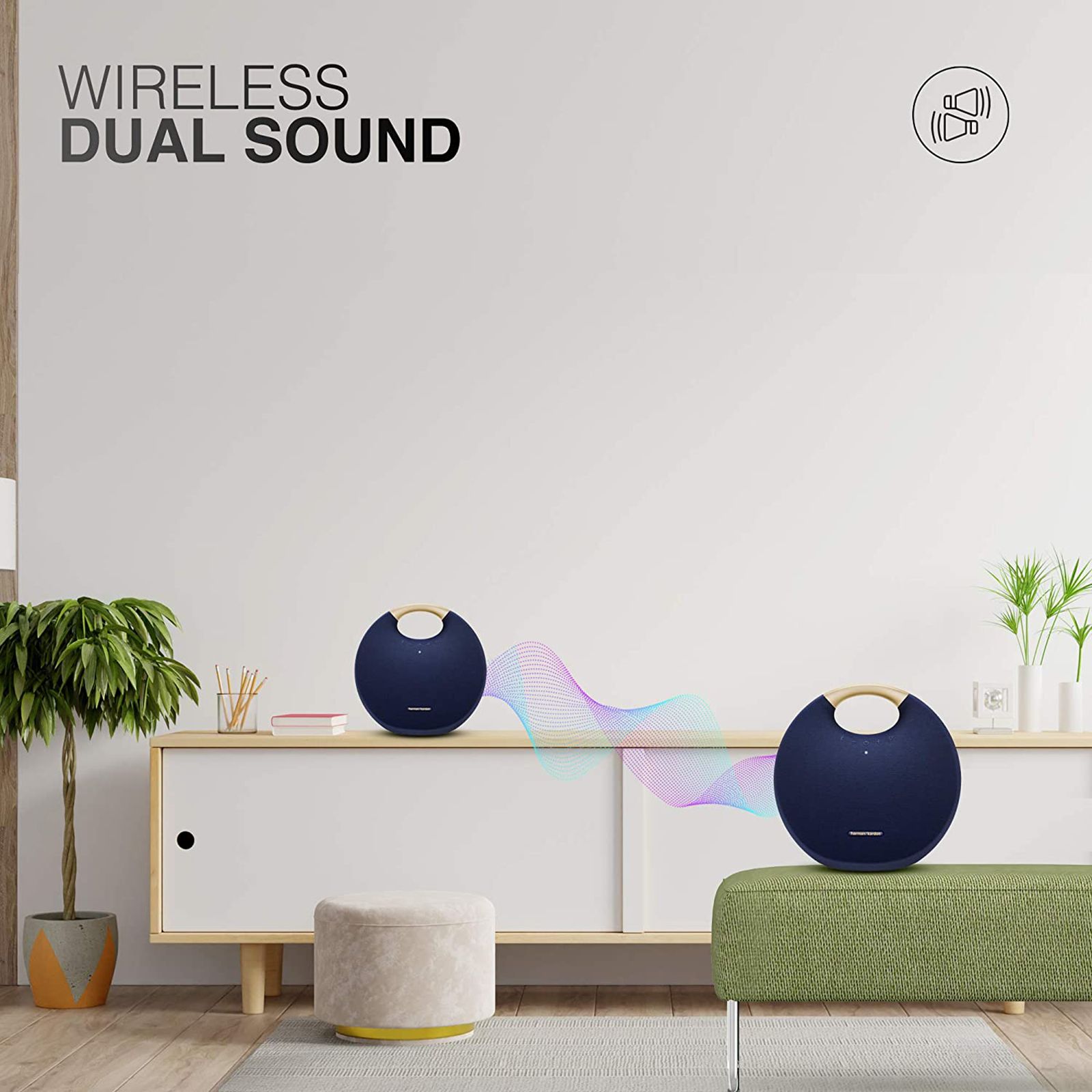 harman kardon Onyx Studio 6 50W Portable Bluetooth Speaker (IPX7 Waterproof, 8 Hours Playtime, Blue)_3