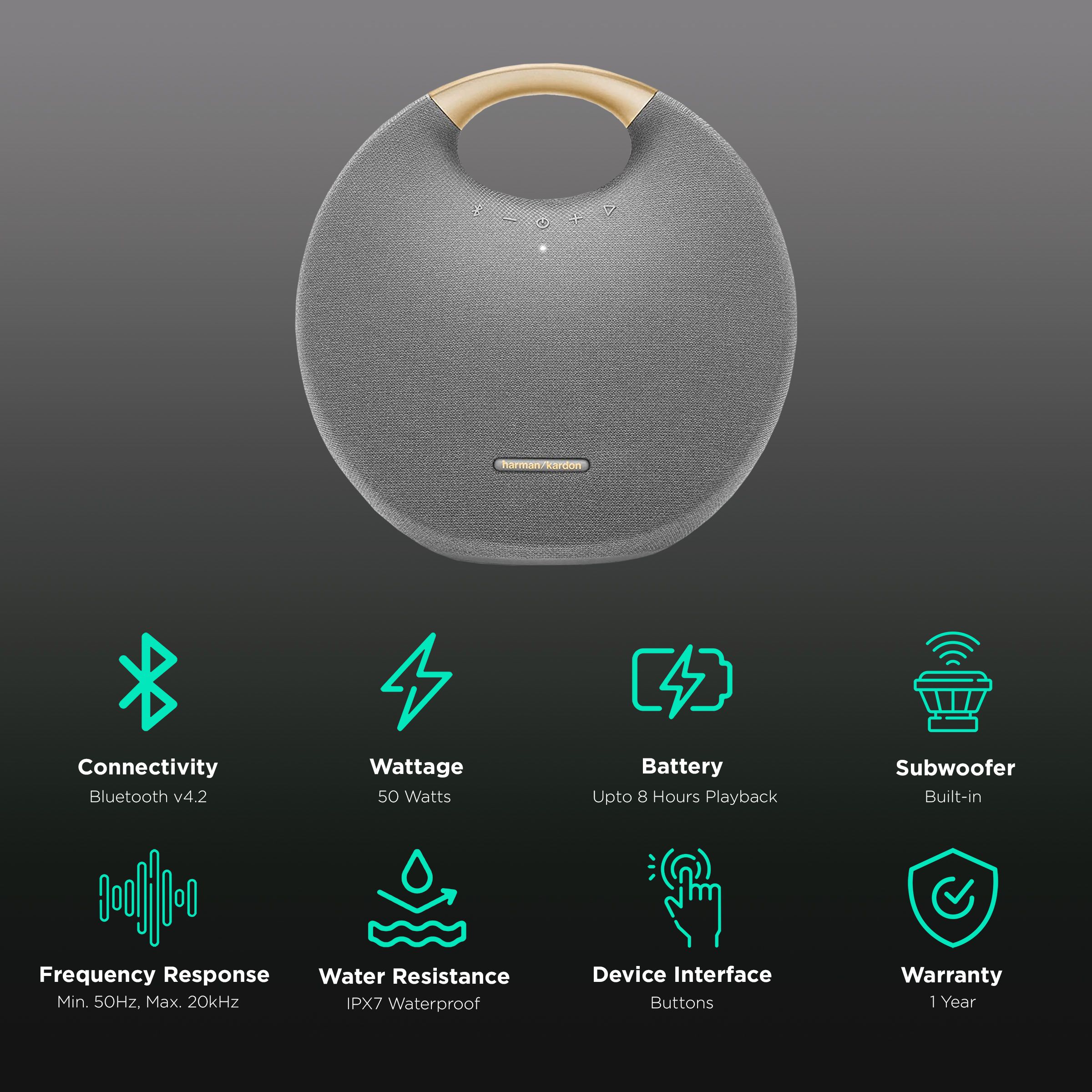 harman kardon Onyx Studio 6 50W Portable Bluetooth Speaker (IPX7 Waterproof, 8 Hours Playtime, Grey) harman kardon Onyx Studio 6 50W Portable Bluetooth Speaker (IPX7 Waterproof, 8 Hours Playtime, Grey)_2