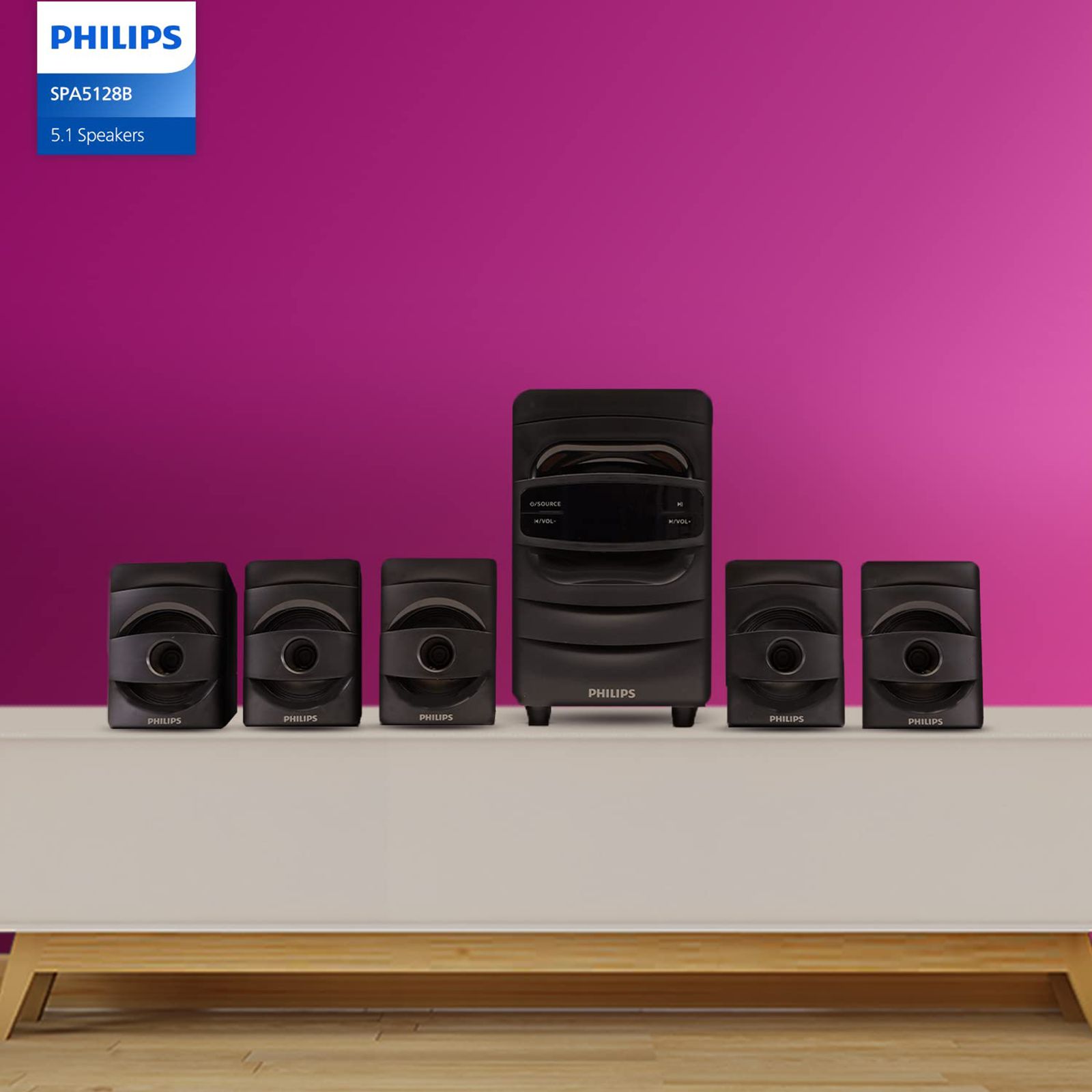 PHILIPS 40W Multimedia Speaker (Surround Sound, 5.1 Channel, Black)_9