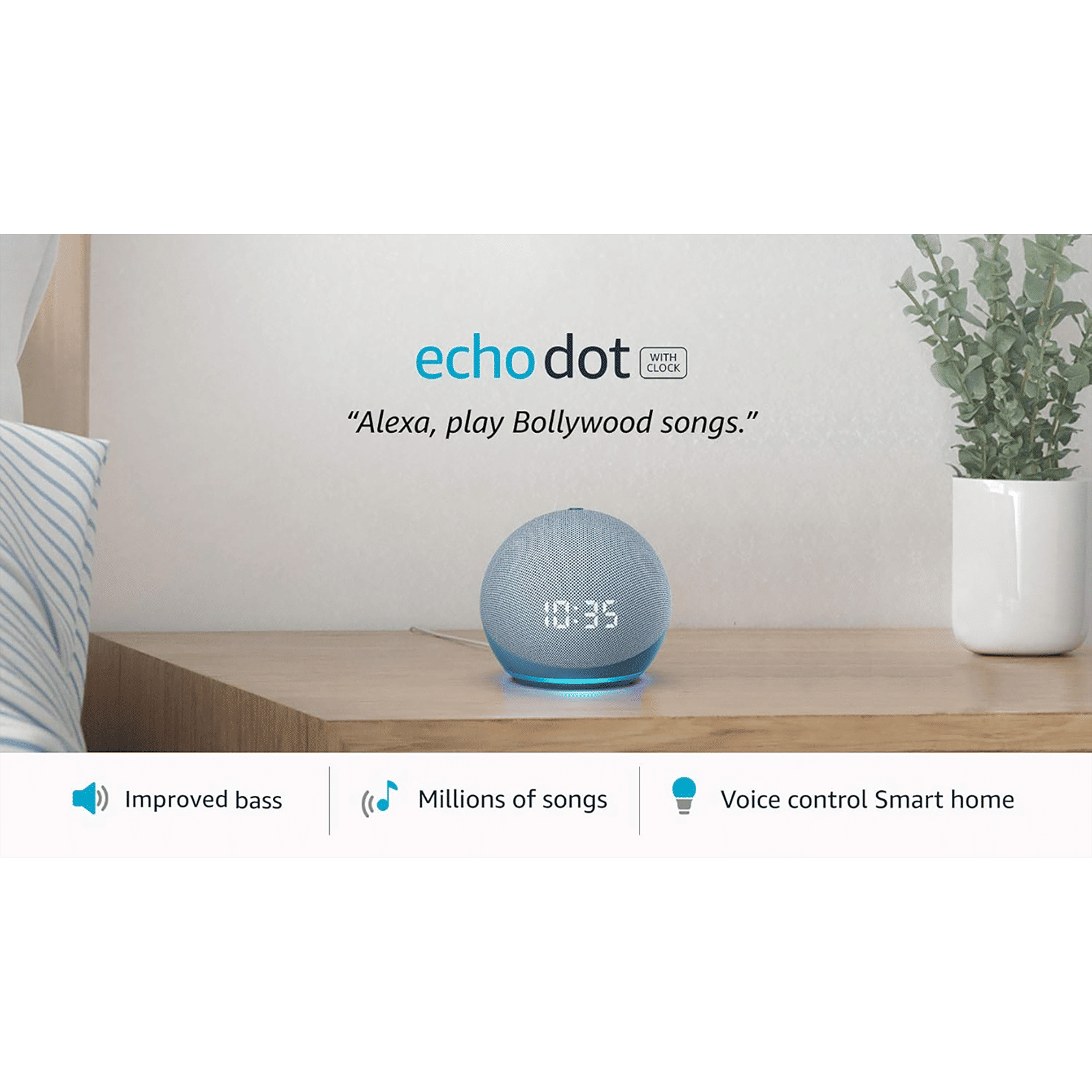 amazon Echo Dot 4th Gen Alexa Built-in Smart Speaker (Powerful Bass, B084KSRFXJ, Blue)_13