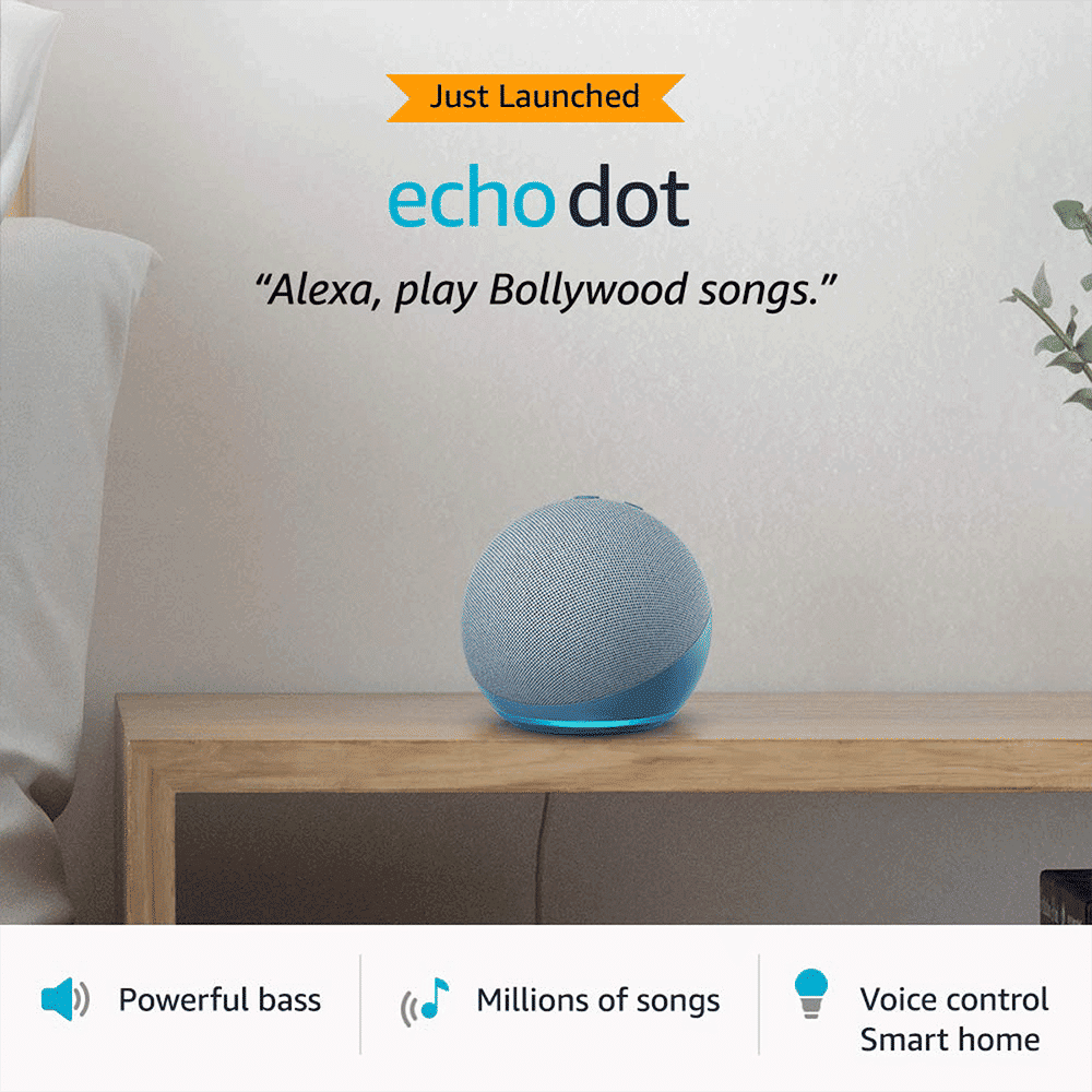 amazon Echo Dot 4th Gen Alexa Built-in Smart Speaker (Powerful Bass, B084KSRFXJ, Blue)_15