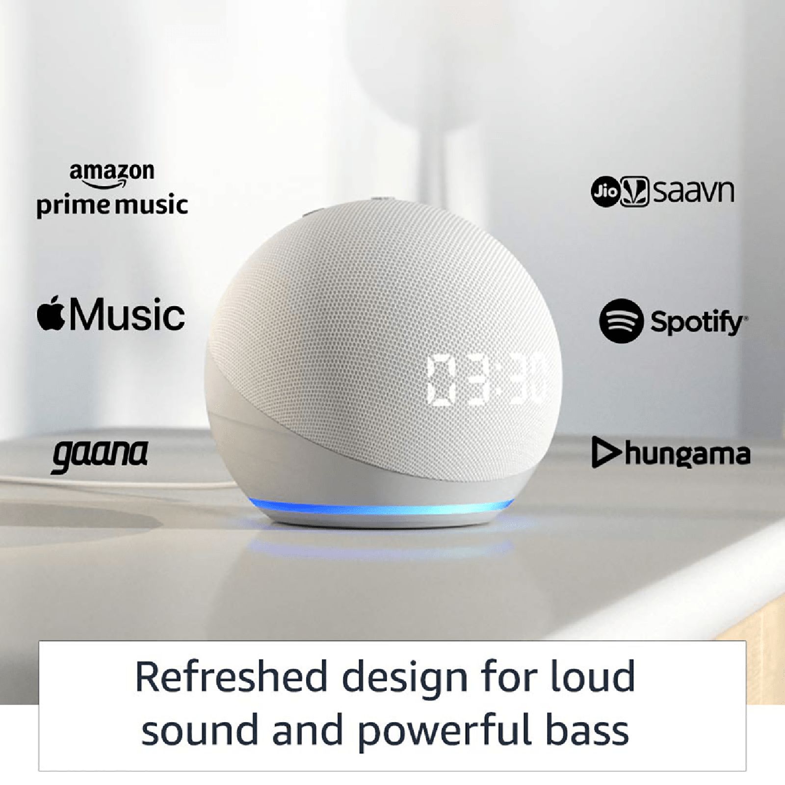 amazon Echo Dot (4th Gen) with Built-in Alexa Smart Wi-Fi Speaker (LED Display with Clock, White) amazon Echo Dot (4th Gen) with Built-in Alexa Smart Wi-Fi Speaker (LED Display with Clock, White)_4