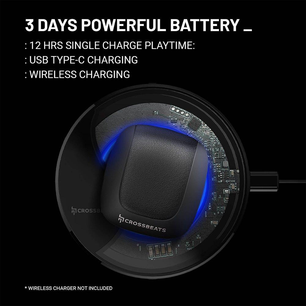 CROSSBEATS Torq CB-TORQ TWS Earbuds with Environmental Noise Cancellation (IPX6 Water Resistant, 72 Hours Playback, Black) CROSSBEATS Torq CB-TORQ TWS Earbuds with Environmental Noise Cancellation (IPX6 Water Resistant, 72 Hours Playback, Black)_9