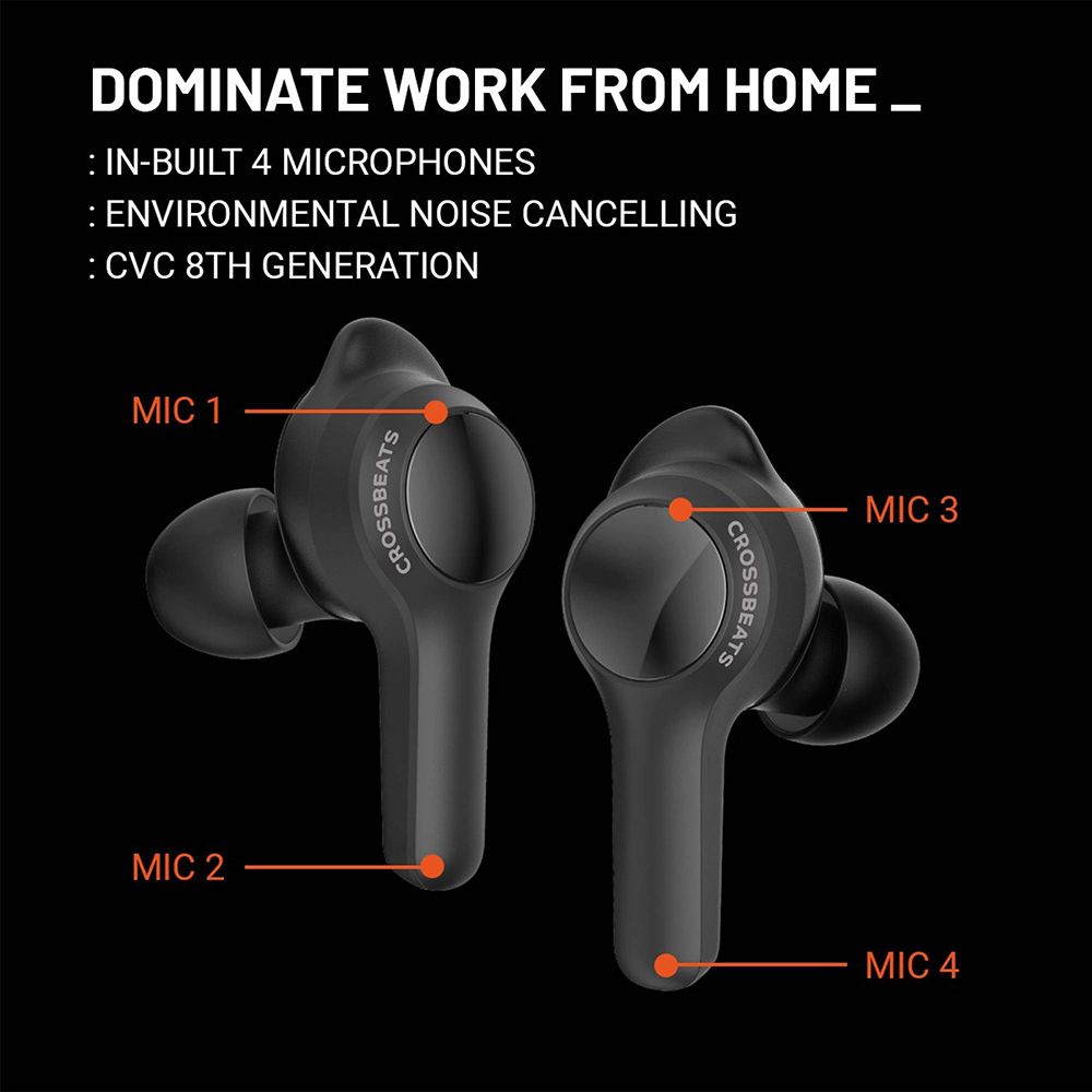 CROSSBEATS Torq CB-TORQ TWS Earbuds with Environmental Noise Cancellation (IPX6 Water Resistant, 72 Hours Playback, Black) CROSSBEATS Torq CB-TORQ TWS Earbuds with Environmental Noise Cancellation (IPX6 Water Resistant, 72 Hours Playback, Black)_10
