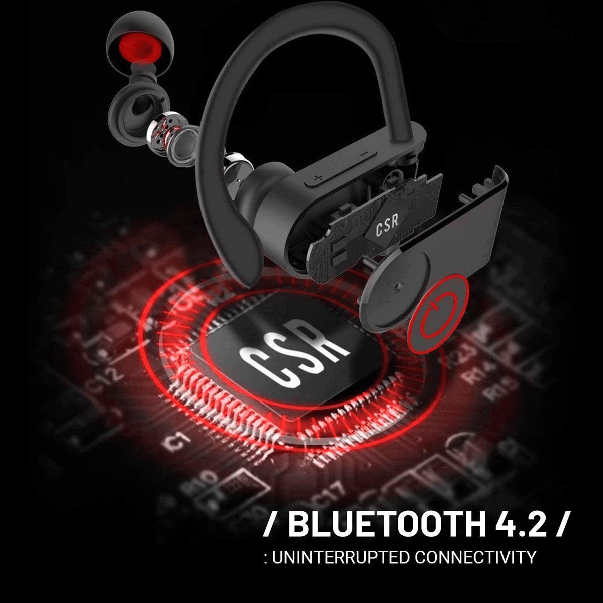 CROSSBEATS Wave CB-WAVE-BLK Neckband with Passive Noise Cancellation (IPX7 Waterproof, Dual Pairing, Black)_10