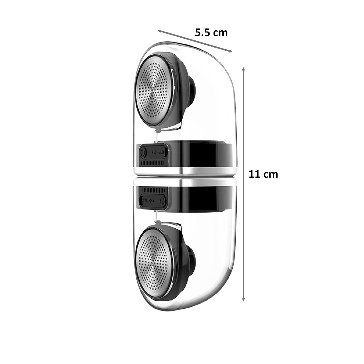 CROSSBEATS Dynamite 10W Portable Bluetooth Speaker (IPX4 Splashproof, Rich 3D Sound, 2.0 Channel, Silver)_2