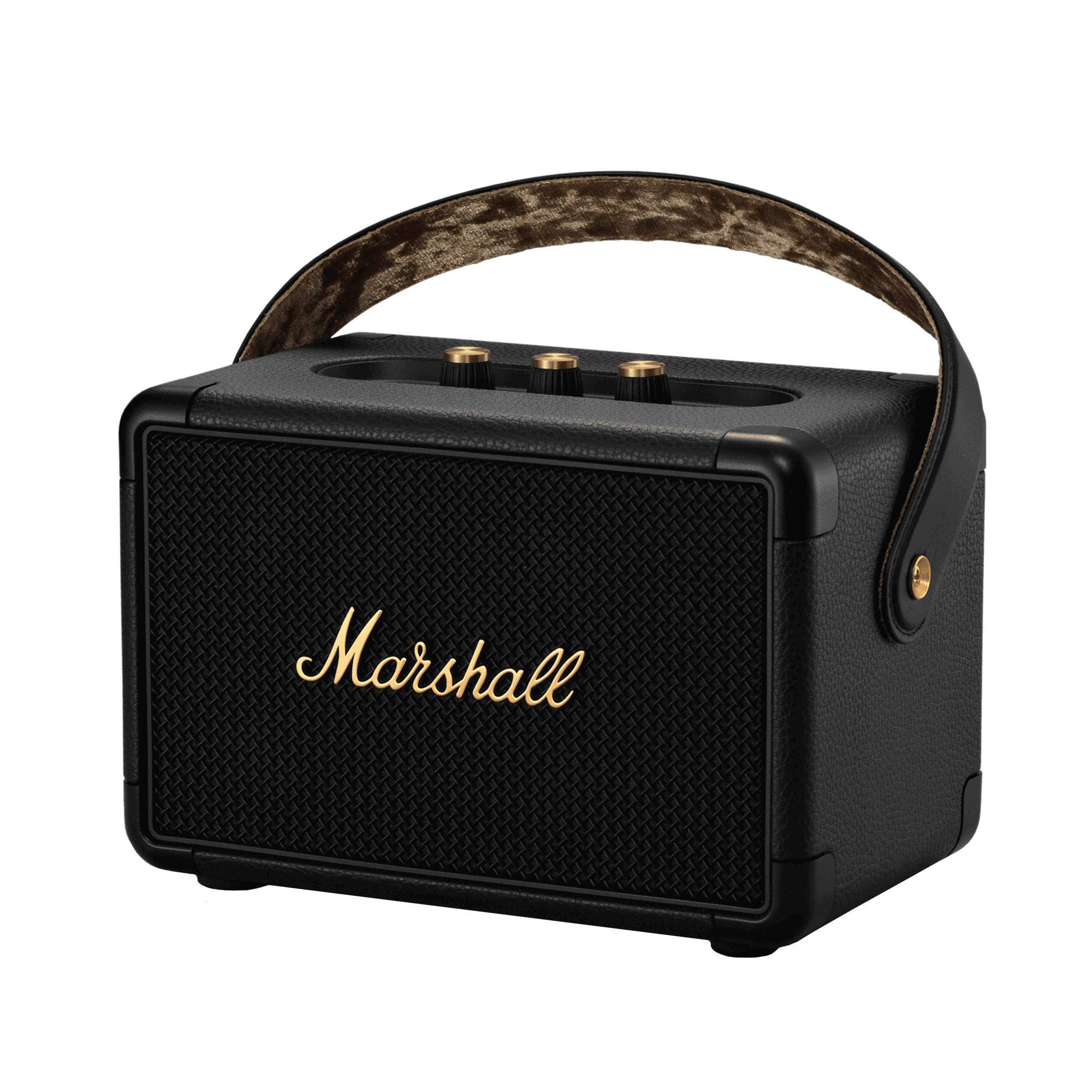 Marshall Kilburn II 36W Portable Bluetooth Speaker (IPX2 Water Resistant, Carrying Strap, Stereo Channel, Black & Brass)_1