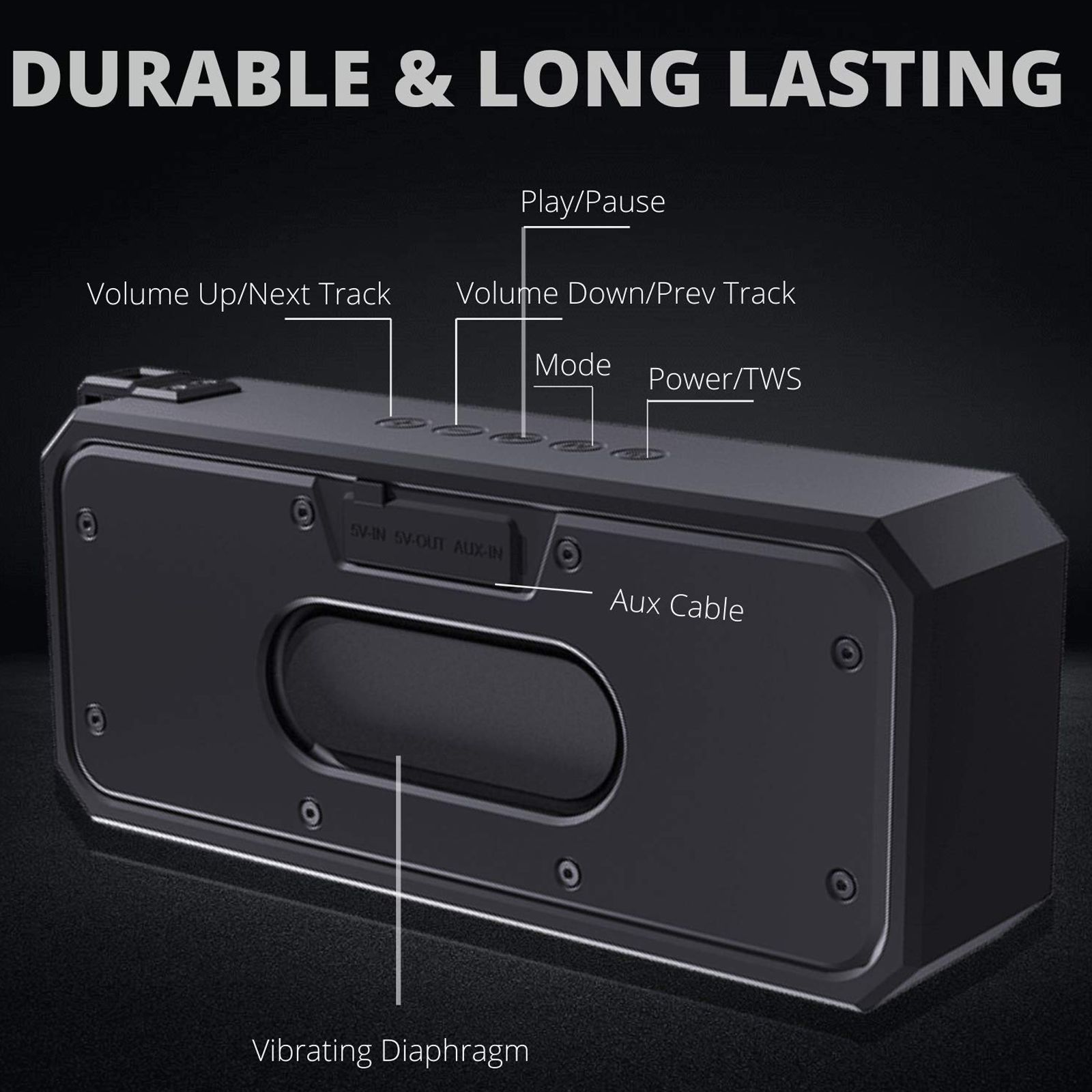 FIRE-BOLTT Xplode 20 Watts Portable Bluetooth Speaker (IPX7 Waterproof, BS1300, Black) FIRE-BOLTT Xplode 20 Watts Portable Bluetooth Speaker (IPX7 Waterproof, BS1300, Black)_4