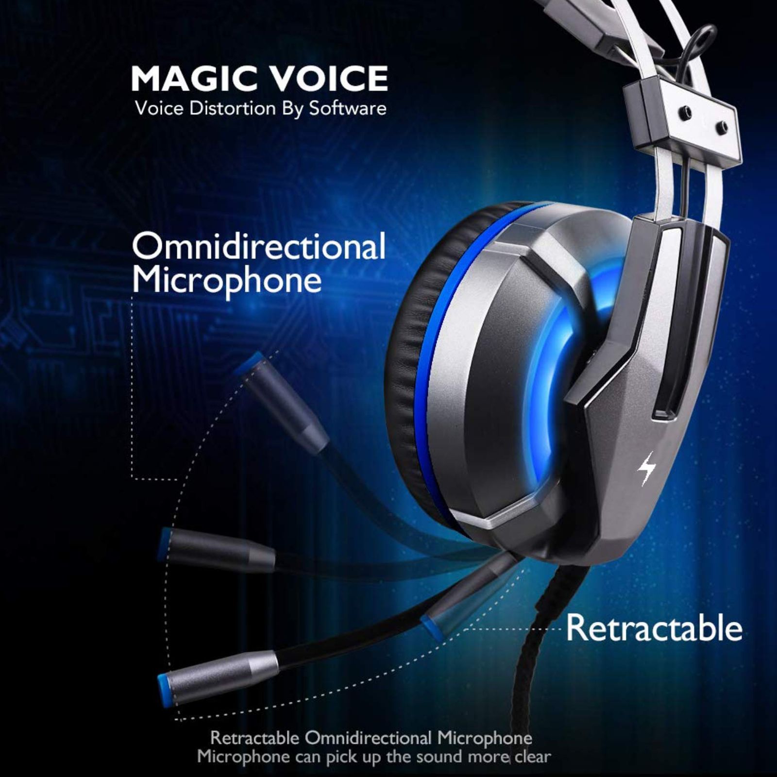 FIRE-BOLTT BGH1200 Wired Headphone with Mic (Over Ear, Blue & Silver) FIRE-BOLTT BGH1200 Wired Headphone with Mic (Over Ear, Blue & Silver)_5