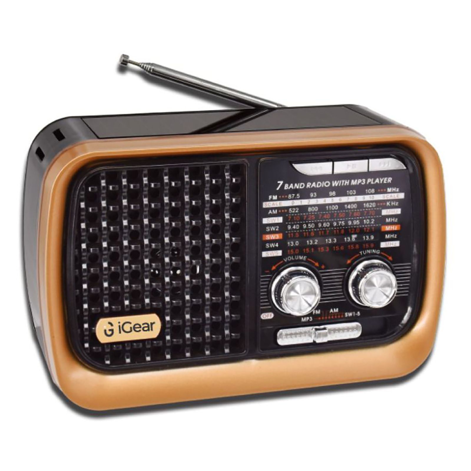 iGear Vintage Vibes 8 Watts MP3 Player (Rechargeable Battery, iG-1112, Black and Copper)_6
