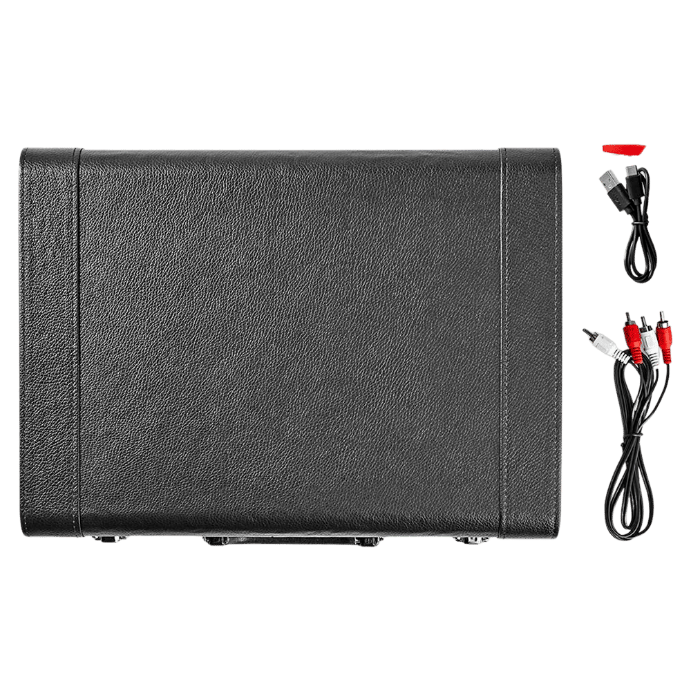 Nedis 2.0 Channel 18 Watts Vinyl Record Player (3 Speed Settings, Portable Breifcase, TURN210BK, Black Red) Nedis 2.0 Channel 18 Watts Vinyl Record Player (3 Speed Settings, Portable Breifcase, TURN210BK, Black Red)_10
