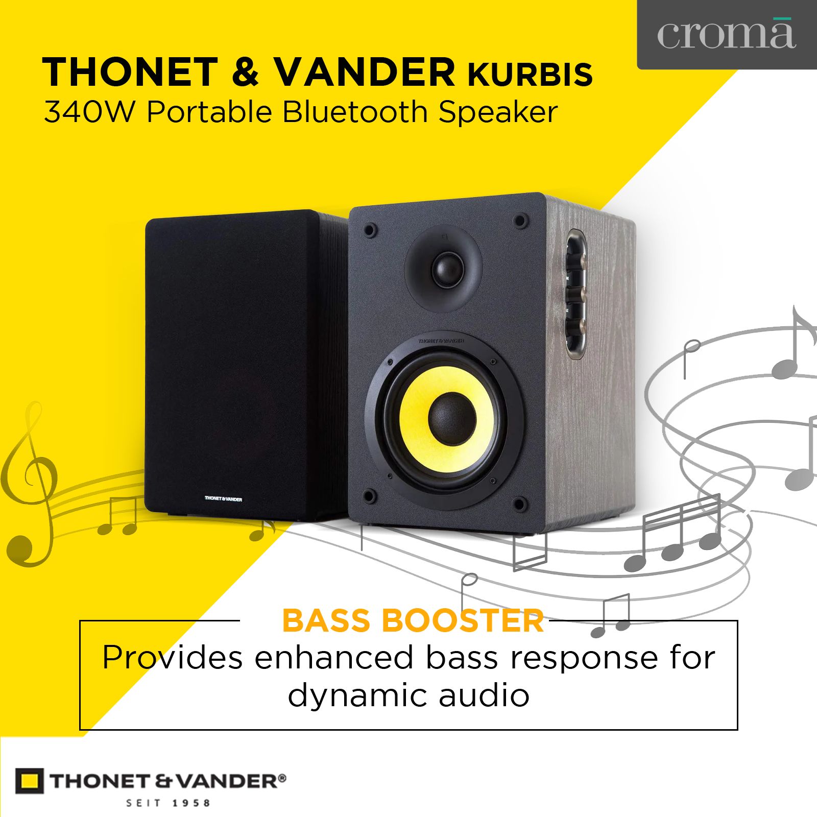 THONET & VANDER KURBIS 340W Portable Bluetooth Speaker (2.0 Channel, Stereo Sound, Black) THONET & VANDER KURBIS 340W Portable Bluetooth Speaker (2.0 Channel, Stereo Sound, Black)_2