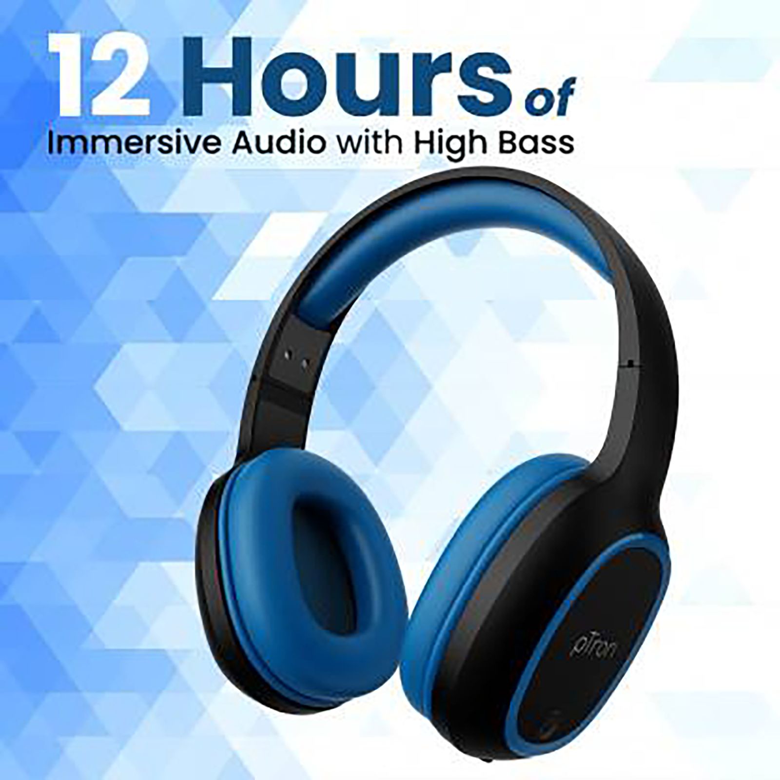 pTron Soundster Lite 140317952 Bluetooth Headphone with Mic (High Bass, On Ear, Blue) pTron Soundster Lite 140317952 Bluetooth Headphone with Mic (High Bass, On Ear, Blue)_5