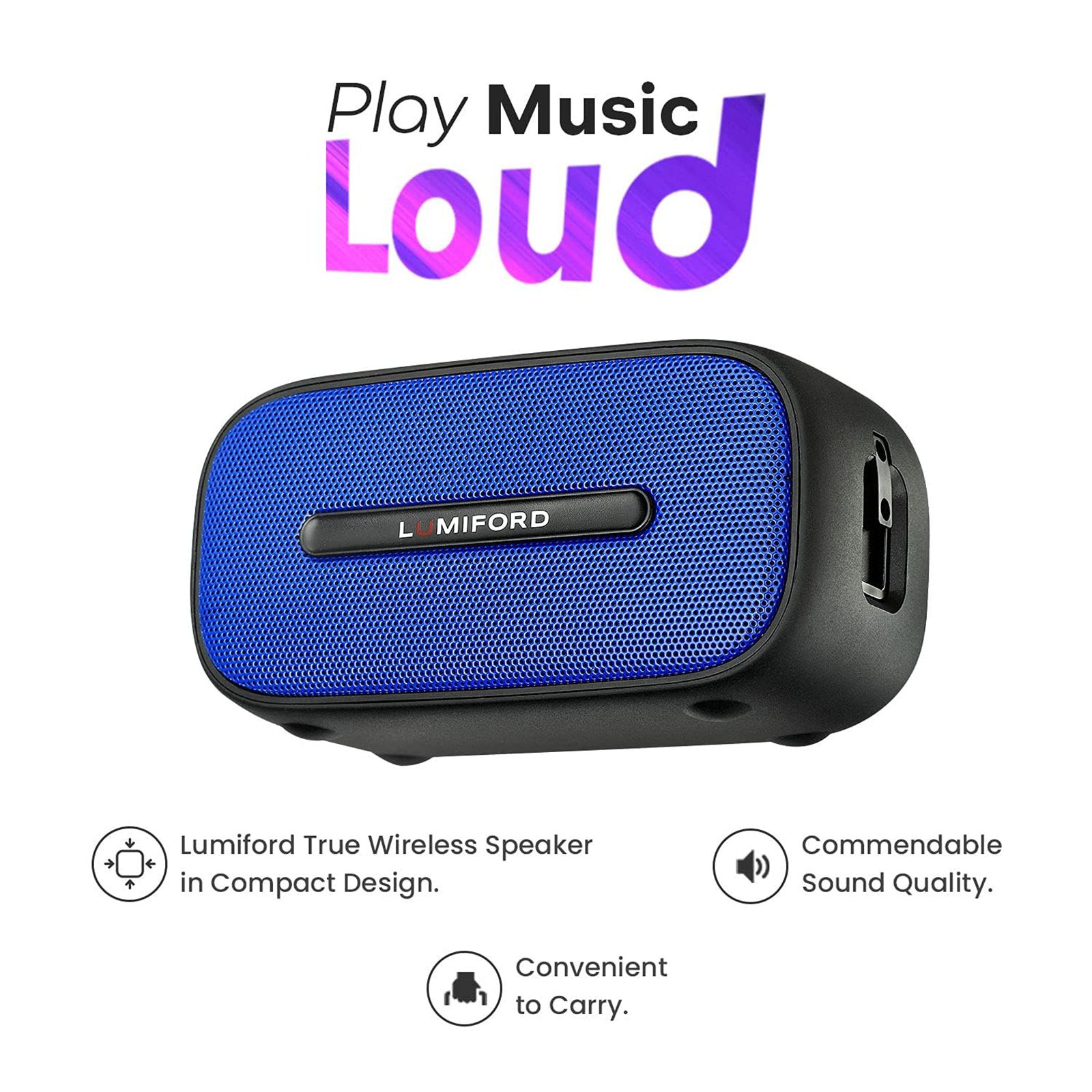 LUMIFORD BT13 5W Portable Bluetooth Speaker (IPX7 Waterproof, Built-in HD Microphone, Stereo Channel, Blue)_11