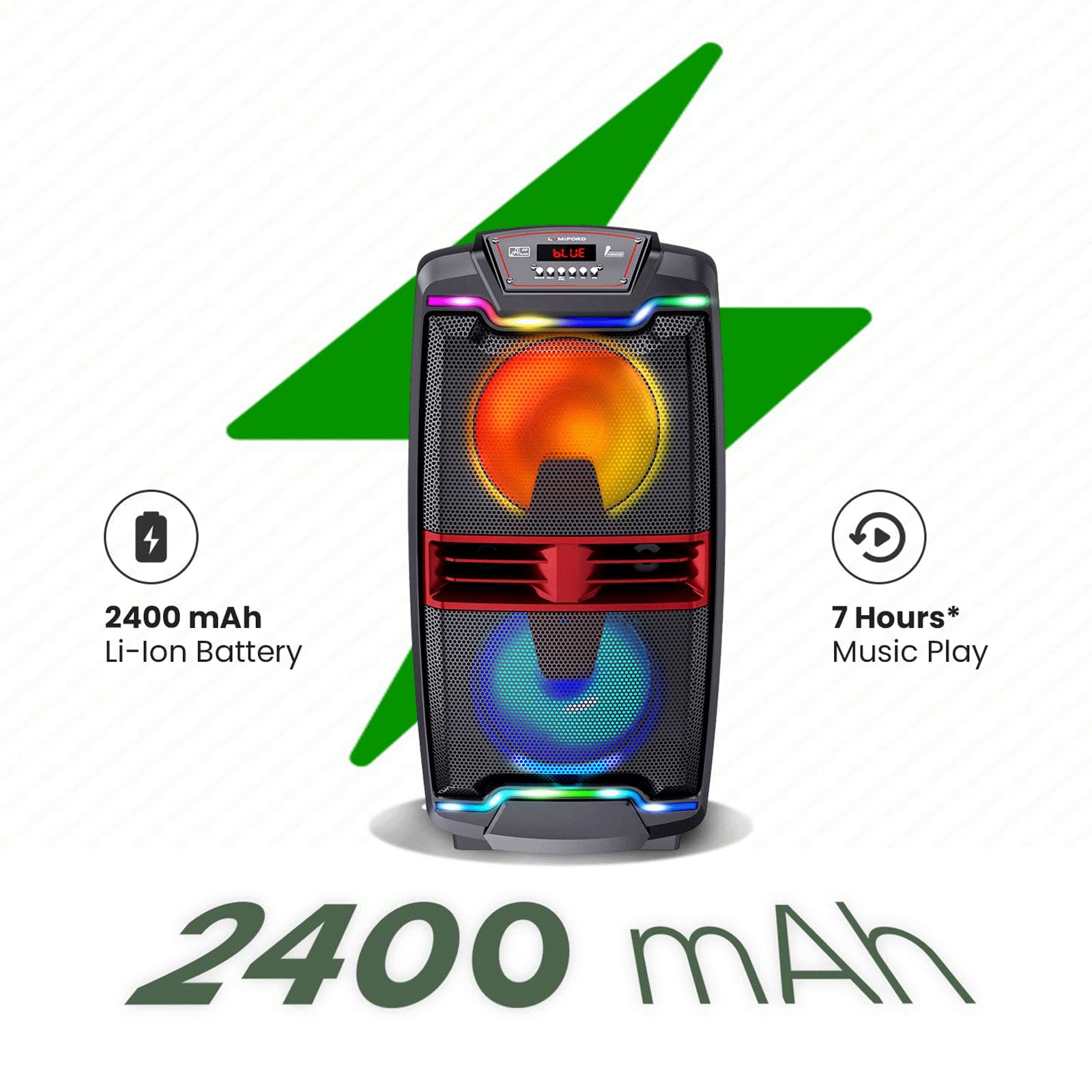LUMIFORD 50 Watts Party Speaker (Recording Support, LFTS001, Black) LUMIFORD 50 Watts Party Speaker (Recording Support, LFTS001, Black)_14