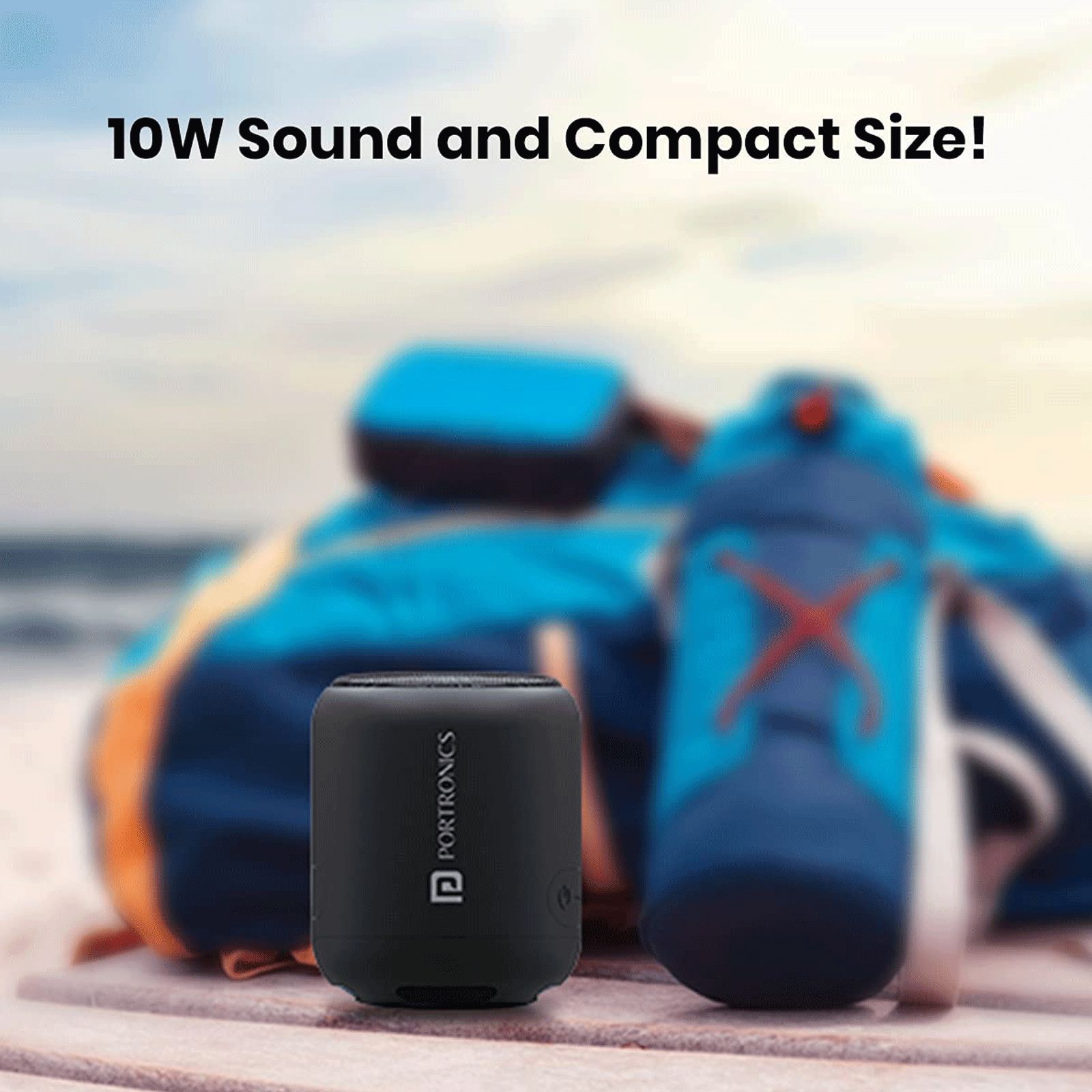 PORTRONICS SoundDrum1 10W Portable Bluetooth Speaker (6 Hours Playtime, Black)_4