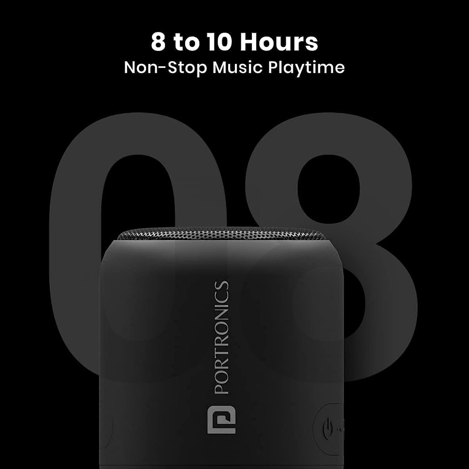 PORTRONICS SoundDrum1 10W Portable Bluetooth Speaker (6 Hours Playtime, Black)_5