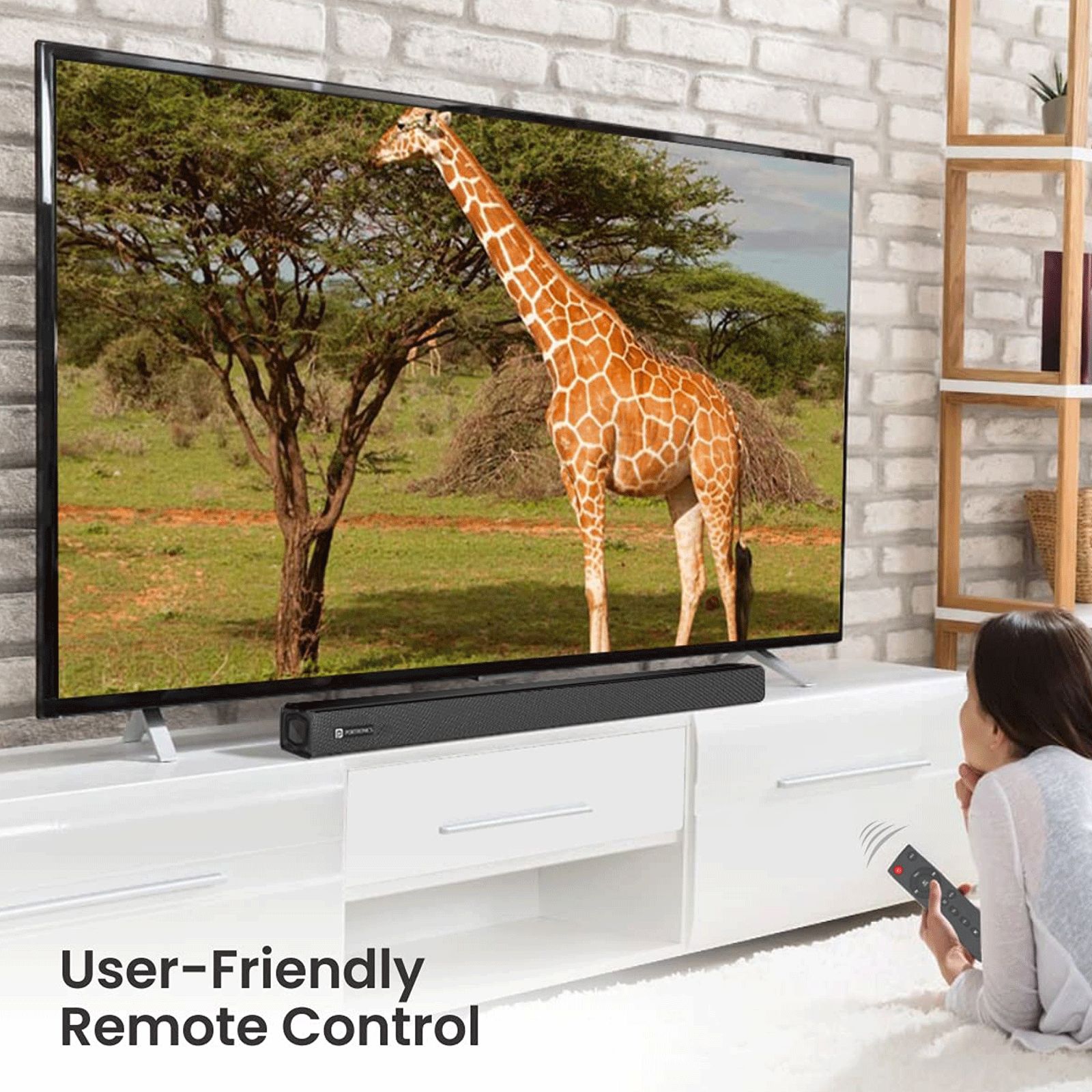 PORTRONICS Pure Sound One 60W Bluetooth Soundbar with Remote (Surround Sound, Stereo Channel, Black) PORTRONICS Pure Sound One 60W Bluetooth Soundbar with Remote (Surround Sound, Stereo Channel, Black)_4