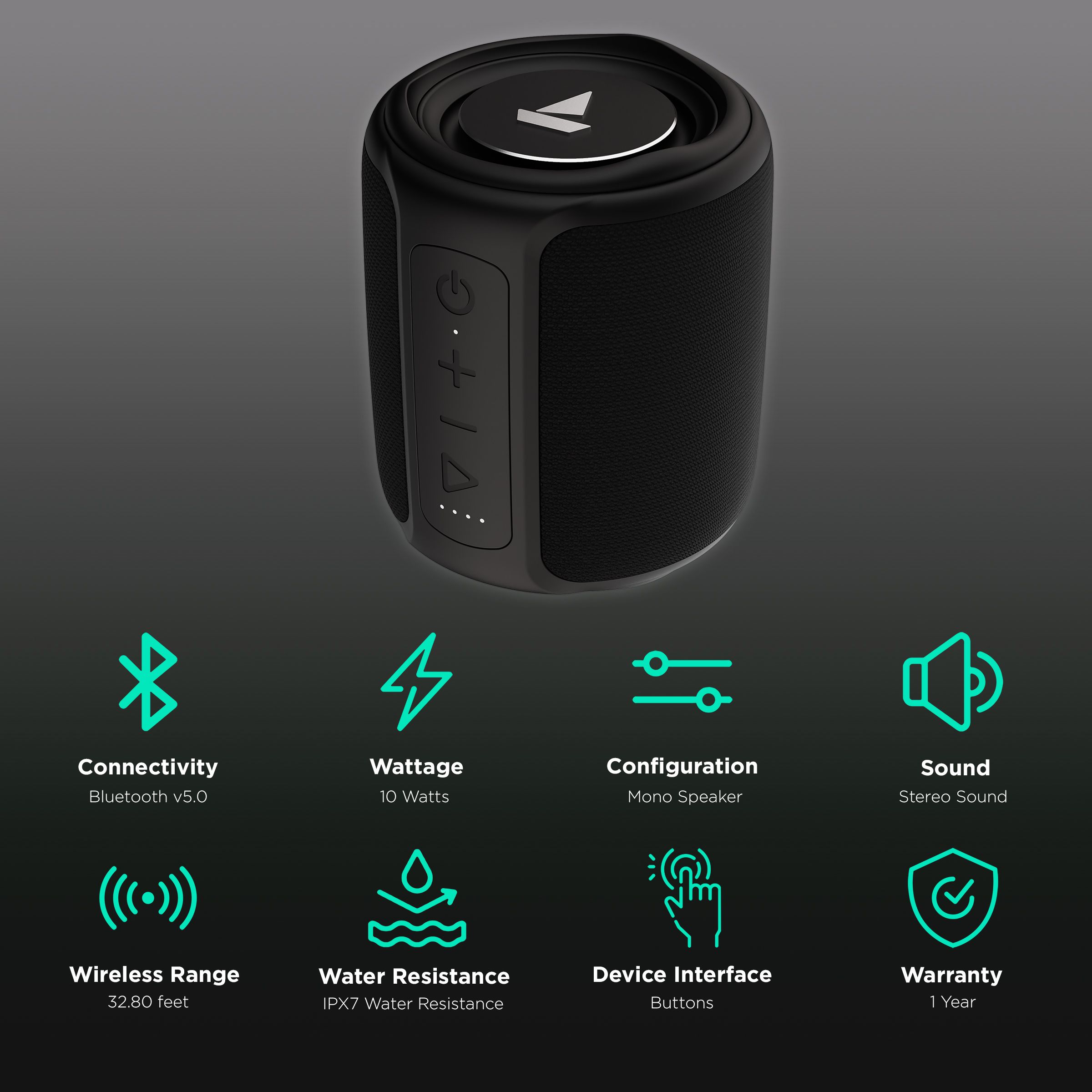 boAt Stone 350 10W Portable Bluetooth Speaker (IPX7 Water Resistant, 12 Hours Playtime, Mono Speaker, Black) boAt Stone 350 10W Portable Bluetooth Speaker (IPX7 Water Resistant, 12 Hours Playtime, Mono Speaker, Black)_2