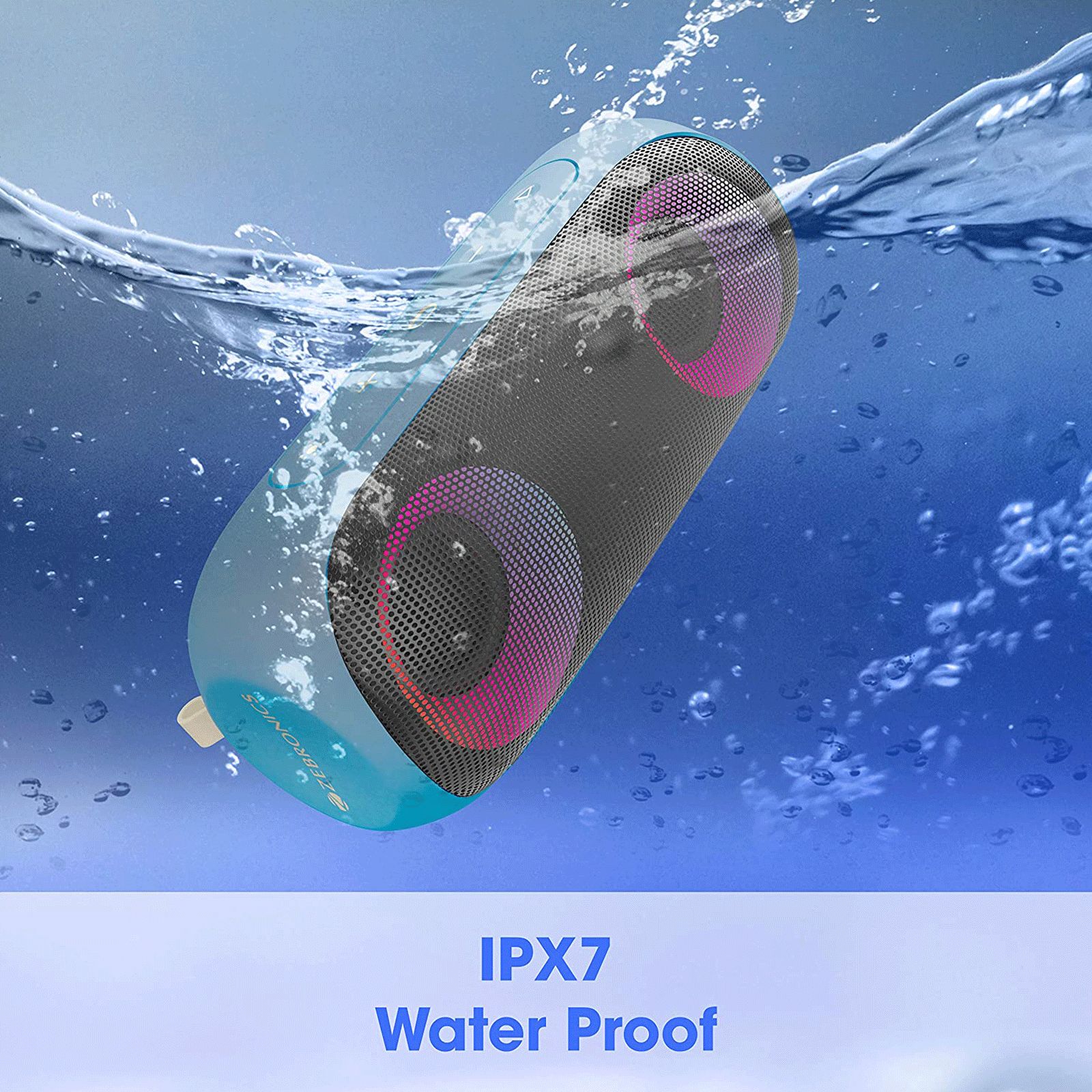 ZEBRONICS Zeb-Music Bomb X 20W Portable Bluetooth Speaker (IPX7 Waterproof, 20 Hours Playtime, Blue) ZEBRONICS Zeb-Music Bomb X 20W Portable Bluetooth Speaker (IPX7 Waterproof, 20 Hours Playtime, Blue)_3