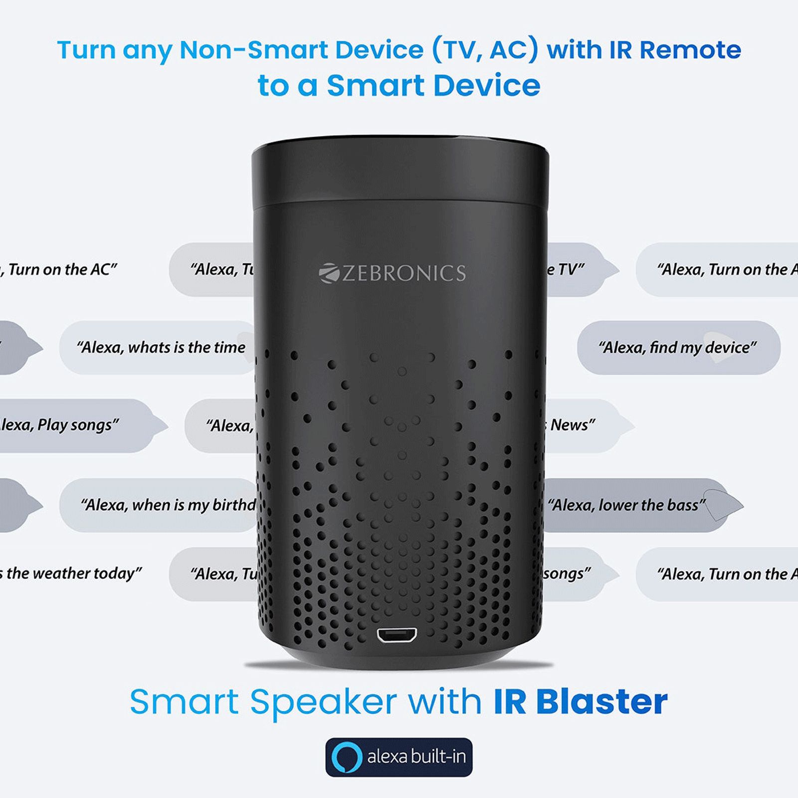 ZEBRONICS Zeb-Smart Bot with Alexa Compatible Smart Wi-Fi Speaker (Dual Far Field Mic, Black)_6