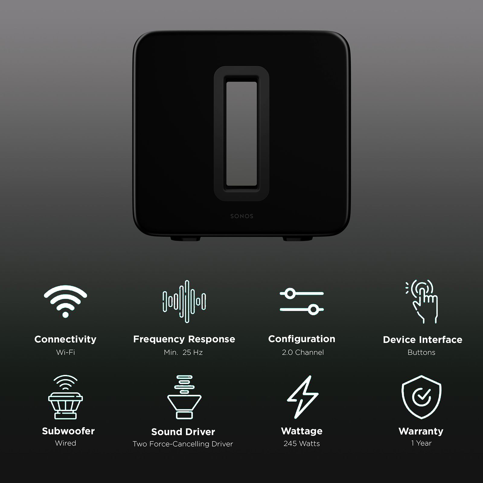 SONOS Sub (Gen 3) Smart Wi-Fi Speaker (Zero Distortion, Black)_2