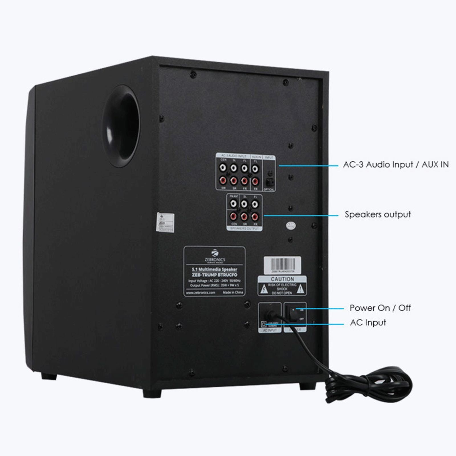 ZEBRONICS Zeb-Trump BTRUCFO 80W Multimedia Speaker (Built-in FM Radio, 5.1 Channel, Black) ZEBRONICS Zeb-Trump BTRUCFO 80W Multimedia Speaker (Built-in FM Radio, 5.1 Channel, Black)_5