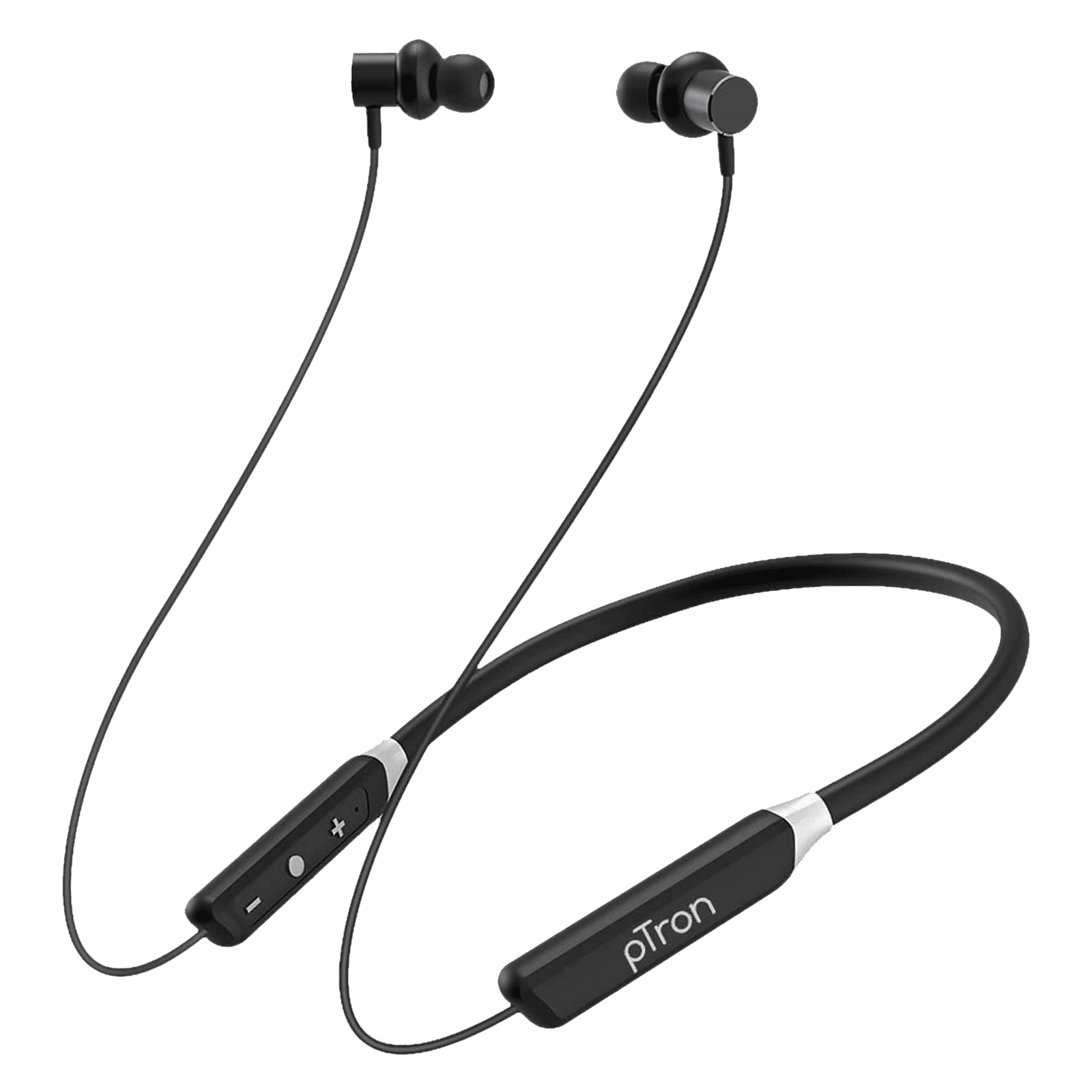pTron InTunes Pro 140318118 Neckband with Environmental Noise Cancellation (IPX4 Sweat & Water Resistant, 24 Hours Playtime, Black) pTron InTunes Pro 140318118 Neckband with Environmental Noise Cancellation (IPX4 Sweat & Water Resistant, 24 Hours Playtime, Black)_1