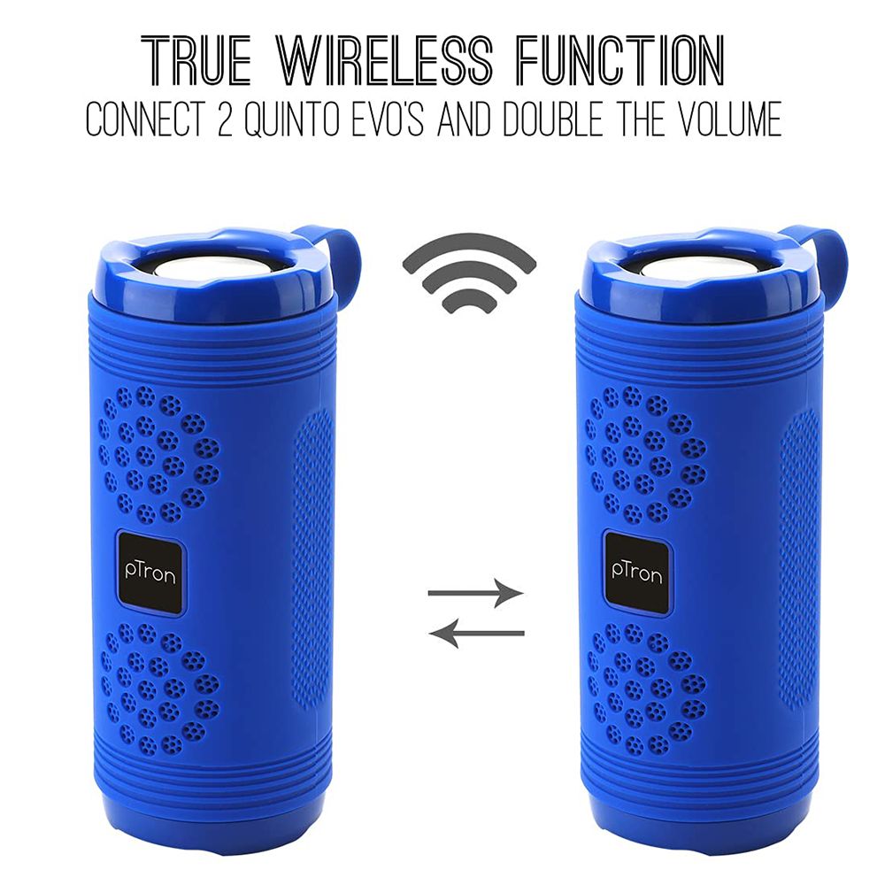 pTron Quinto Evo 8W Portable Bluetooth Speaker (Water Resistant, 12 Hours Playtime, Blue) pTron Quinto Evo 8W Portable Bluetooth Speaker (Water Resistant, 12 Hours Playtime, Blue)_4