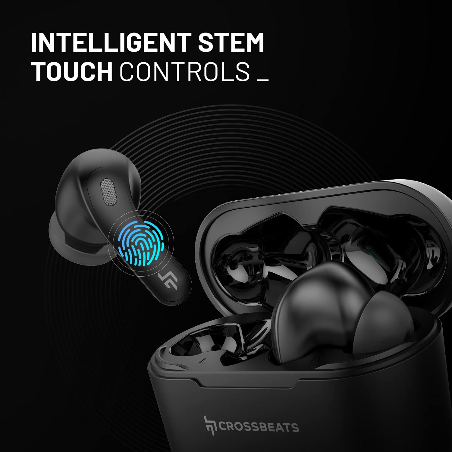 CROSSBEATS Epic TWS Earbuds with Active Noise Cancellation (IPX4 Water Resistant, 36 Hours Playback, Black)_10