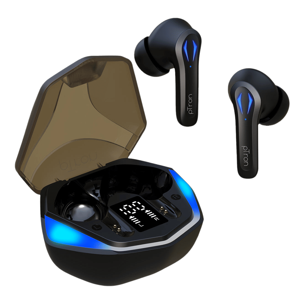 pTron Basspods 681 140317984 TWS Earbuds with Passive Noise Cancellation (IPX4 Sweat & Water Resistant, 40 Hours Playback, Black) pTron Basspods 681 140317984 TWS Earbuds with Passive Noise Cancellation (IPX4 Sweat & Water Resistant, 40 Hours Playback, Black)_4