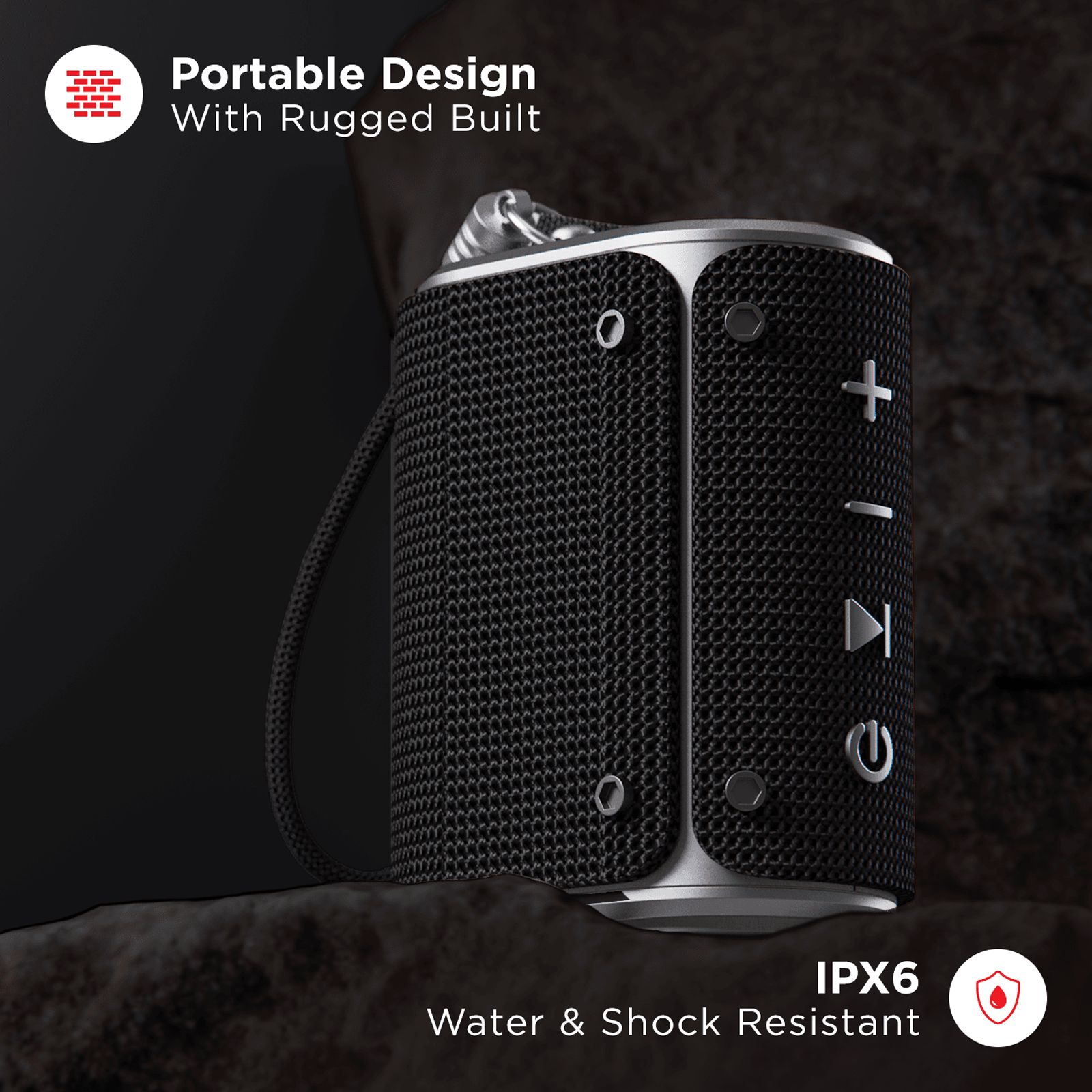 boAt Stone Grenade 5W Portable Bluetooth Speaker (IPX6 Water Resistant, 7 Hours Playtime, 1.0 Channel, Charcoal Black) boAt Stone Grenade 5W Portable Bluetooth Speaker (IPX6 Water Resistant, 7 Hours Playtime, 1.0 Channel, Charcoal Black)_4