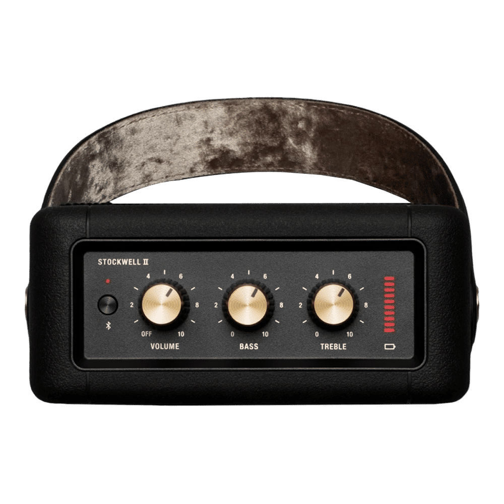 Marshall Stockwell II 20W Portable Bluetooth Speaker (IPX4 Water Resistant, 20 Hours Playtime, Stereo Channel, Black/Brass)_4
