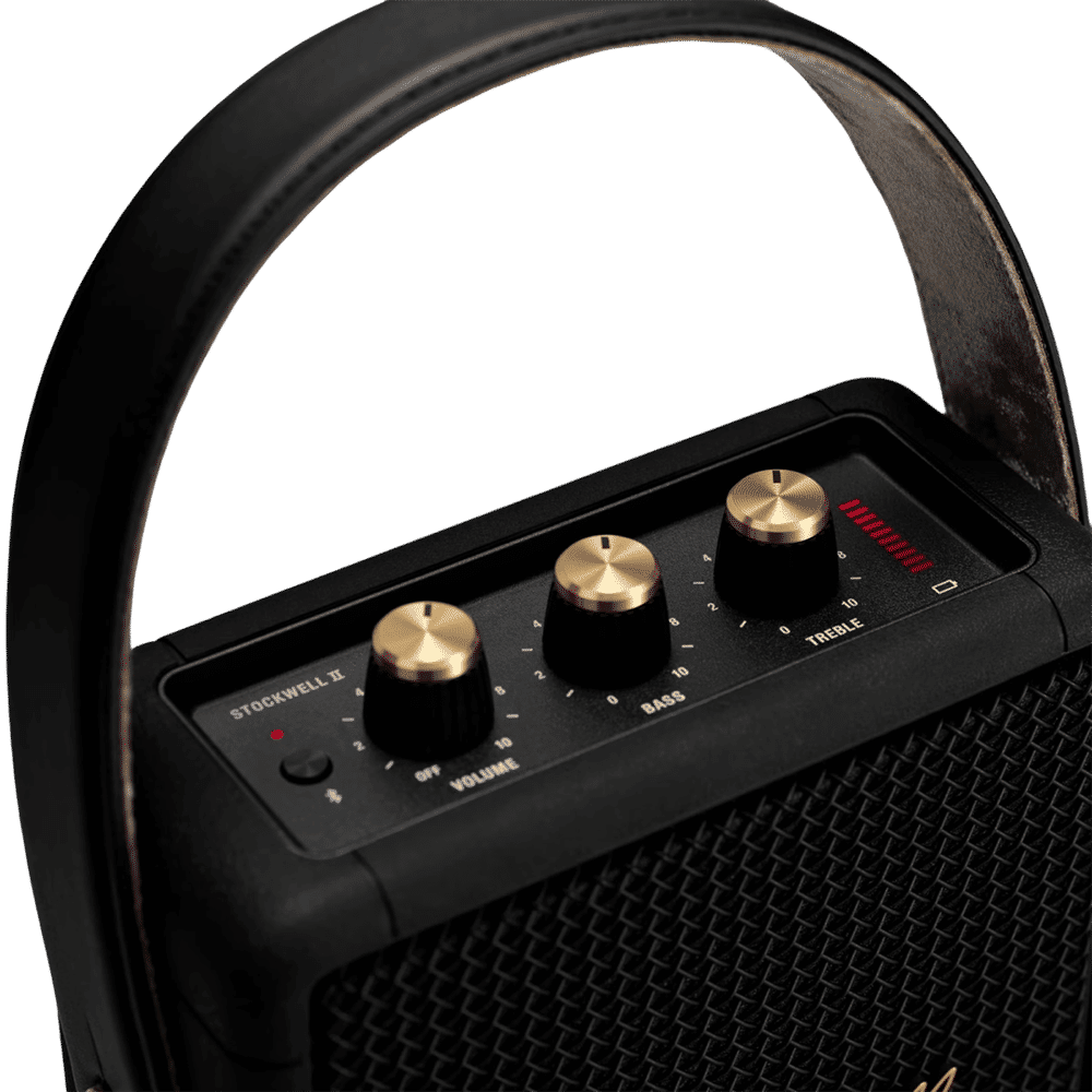 Marshall Stockwell II 20W Portable Bluetooth Speaker (IPX4 Water Resistant, 20 Hours Playtime, Stereo Channel, Black/Brass)_5