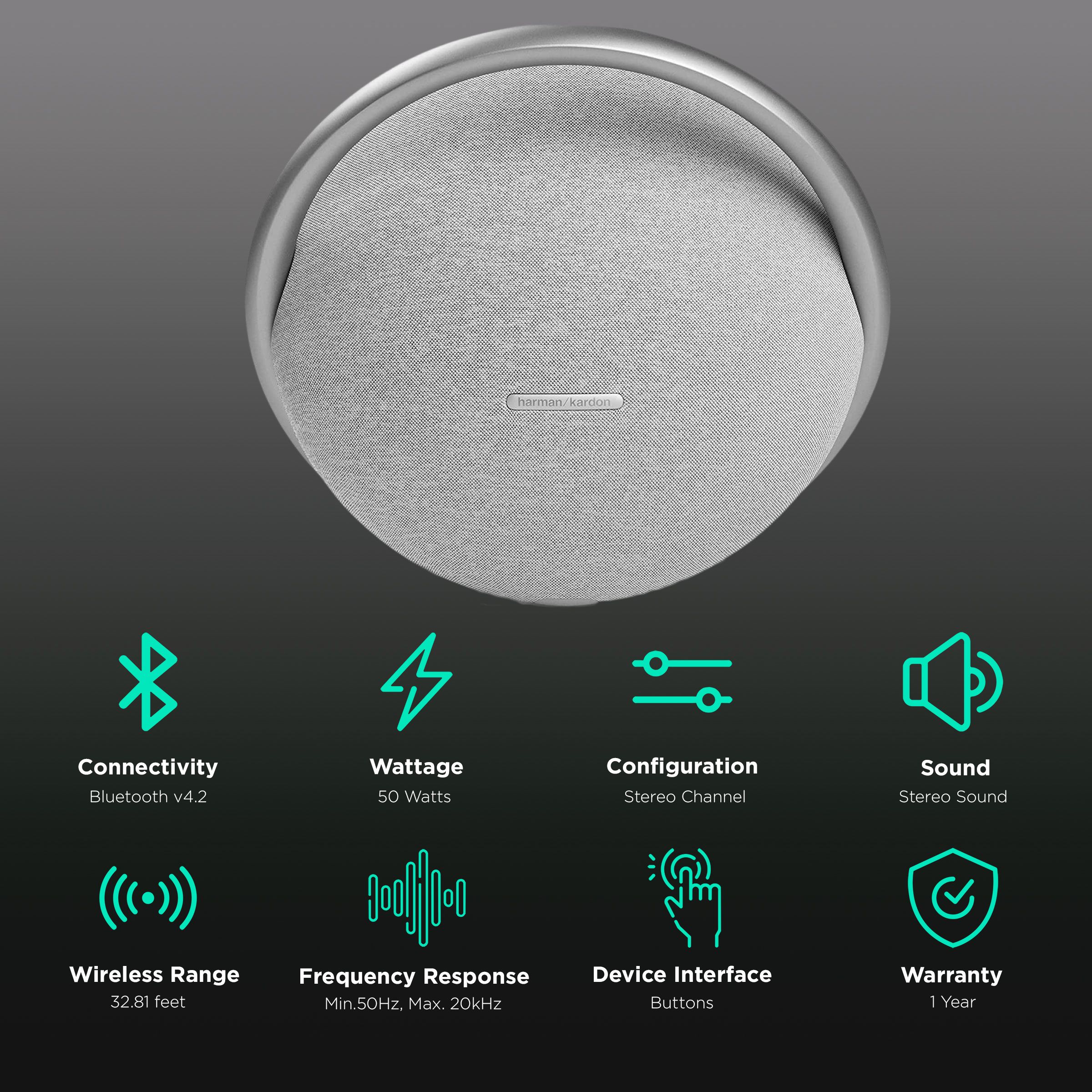 Harman Kardon Onyx Studio 7 50W Portable Bluetooth Speaker (8 Hours Playtime, Stereo Channel, Grey) Harman Kardon Onyx Studio 7 50W Portable Bluetooth Speaker (8 Hours Playtime, Stereo Channel, Grey)_2