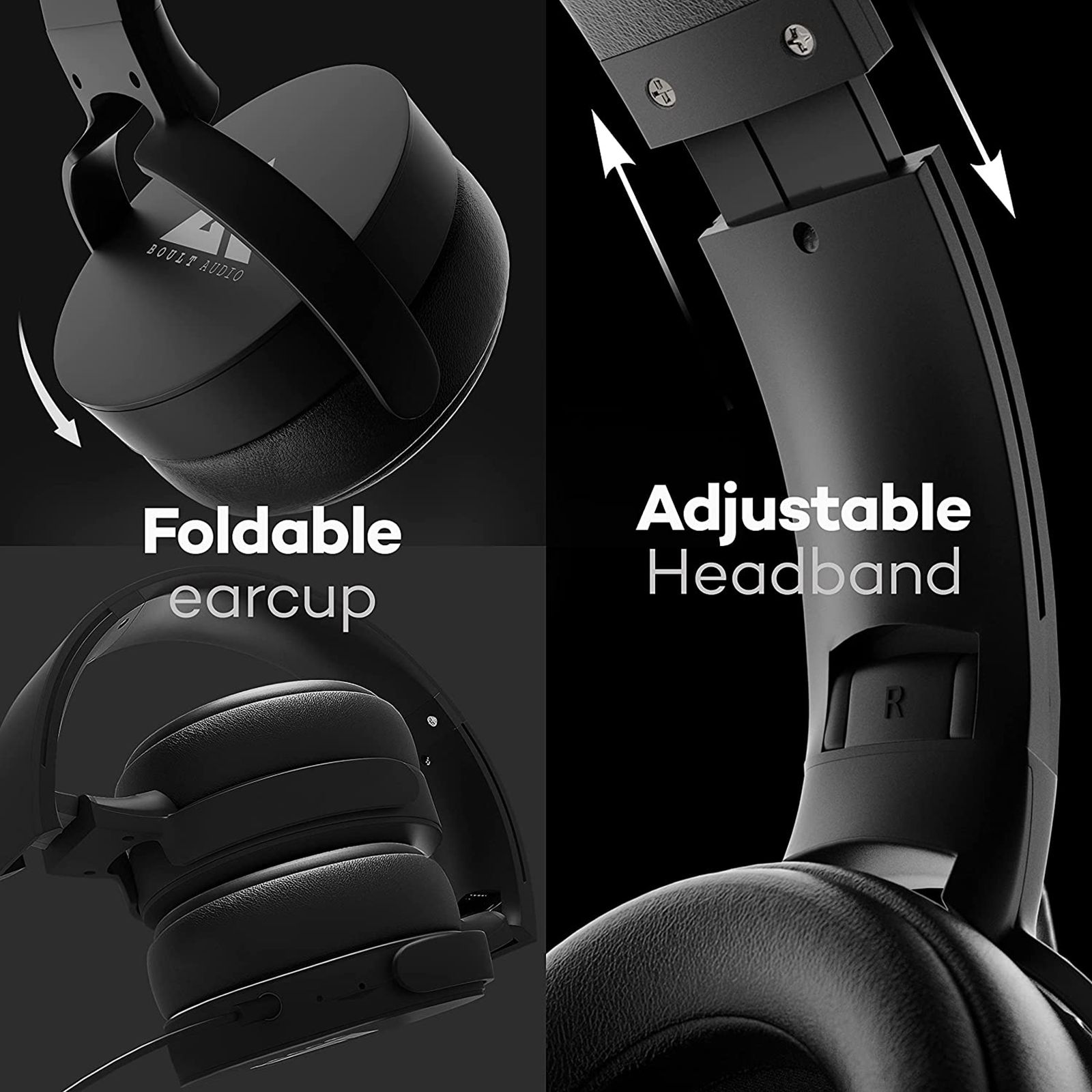 GOBOULT Bassbuds Q2 BA-RD-Q2  Wired Headphone with Mic (Over Ear, Black)_10