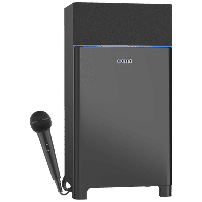 Croma 50W RMS Bluetooth Party Speaker with Wired Mic (Bass Booster Sound, 2.1 Channel, Black)