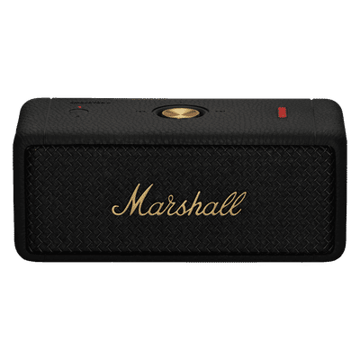 Marshall Emberton II 20W Portable Bluetooth Speaker (IP67 Water Resistant, Multi-directional Control Knob, Stereo Channel, Black & Brass)