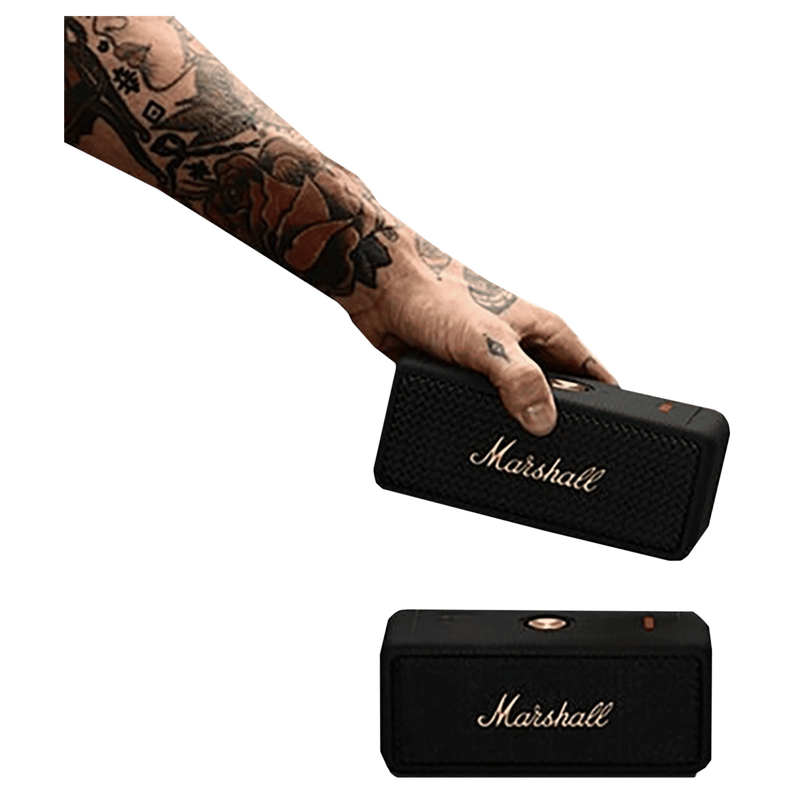 Marshall Emberton II 20W Portable Bluetooth Speaker (IP67 Water Resistant, Multi-directional Control Knob, Stereo Channel, Black & Brass) Marshall Emberton II 20W Portable Bluetooth Speaker (IP67 Water Resistant, Multi-directional Control Knob, Stereo Channel, Black & Brass)_11
