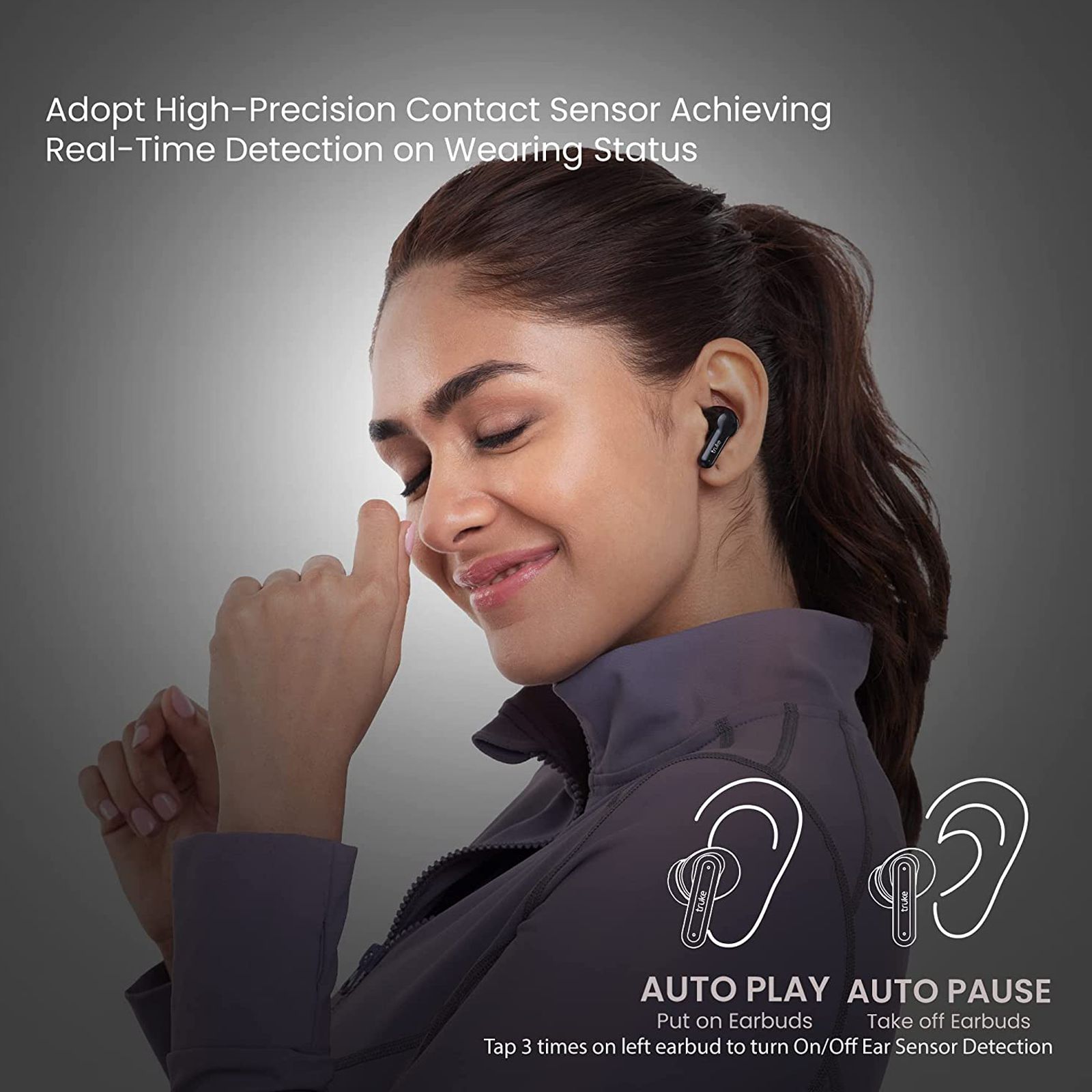 truke Air Buds Lite E1 TWS Earbuds with Enviornomental Noise Cancellation (IPX4 Waterproof, 48 Hours Playback, Black) truke Air Buds Lite E1 TWS Earbuds with Enviornomental Noise Cancellation (IPX4 Waterproof, 48 Hours Playback, Black)_6