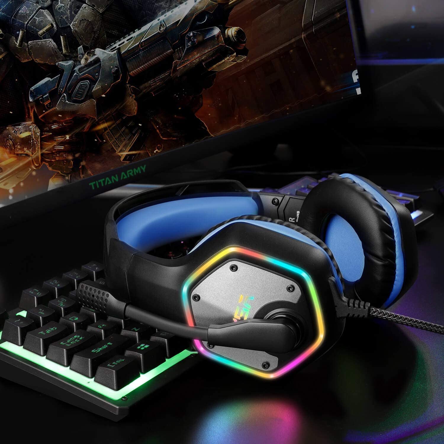 EKSA E1000 Wired Gaming Headset with Noise Isolation (7.1 Virtual Surround Sound, Over Ear, Blue) EKSA E1000 Wired Gaming Headset with Noise Isolation (7.1 Virtual Surround Sound, Over Ear, Blue)_7