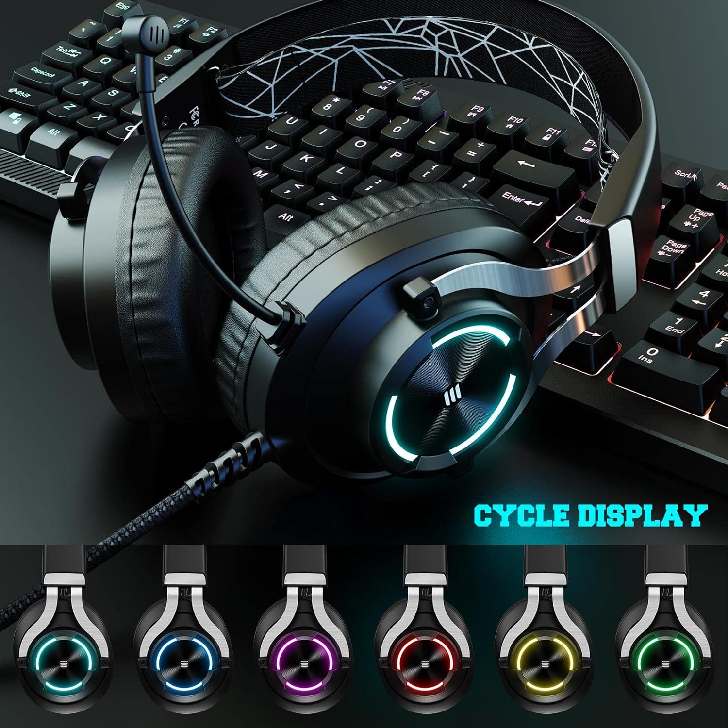 EKSA E3000 Wired Gaming Headset with Environmental Noise Cancellation (RGB light, Over Ear, Blue)_6