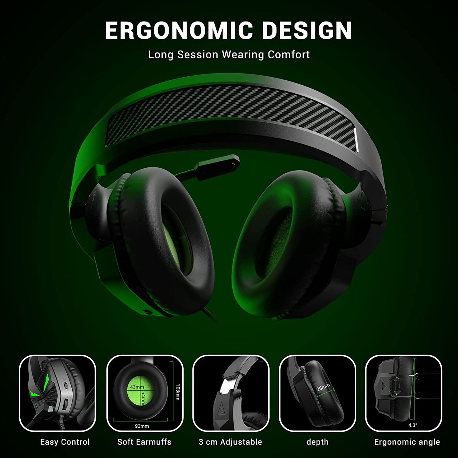 EKSA E7000 Fenrir Wired Gaming Headset with Noise Isolation (Surround Sound, Over Ear, Black) EKSA E7000 Fenrir Wired Gaming Headset with Noise Isolation (Surround Sound, Over Ear, Black)_5