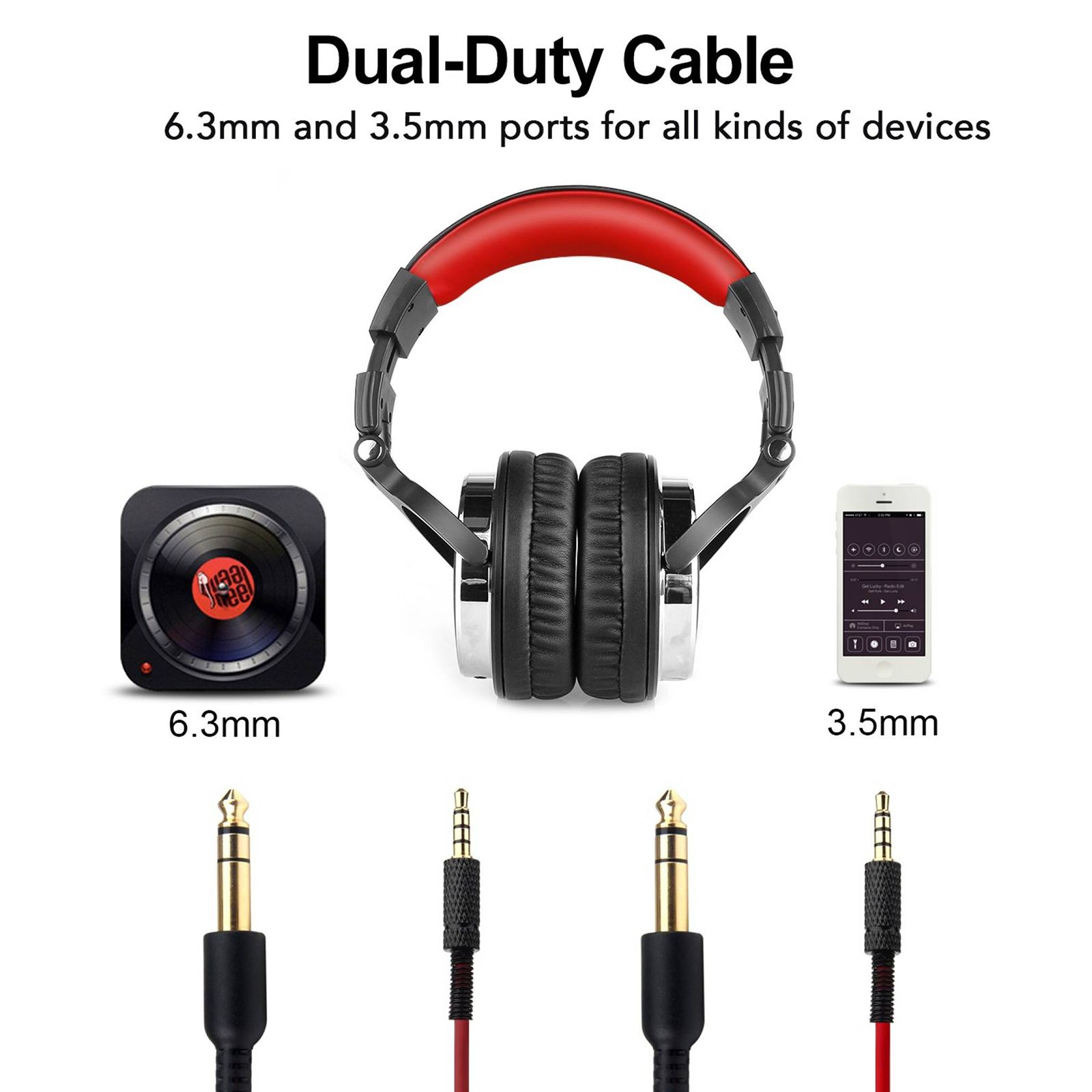 OneOdio Pro 10 PRO10WDBR Wired Headphone with Mic (On Ear, Black & Red) OneOdio Pro 10 PRO10WDBR Wired Headphone with Mic (On Ear, Black & Red)_4