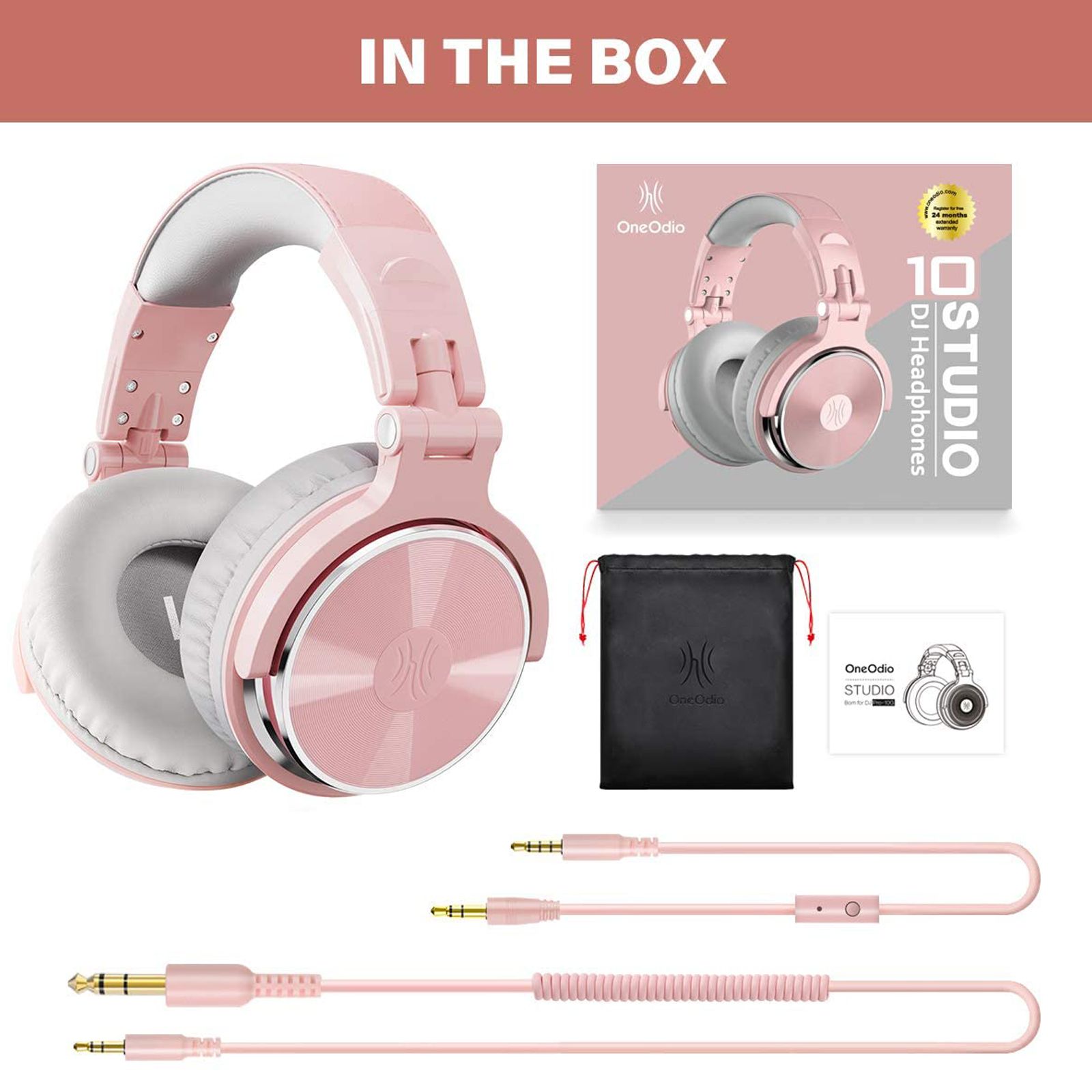 OneOdio Pro 10 PRO10WDPK Wired Headphone with Mic (On Ear, Pink)_8