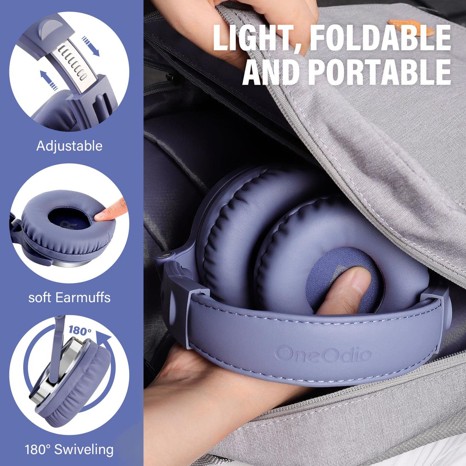 OneOdio Pro 10 PRO10WDLBL Wired Headphone with Mic (On Ear, Light Blue)_6